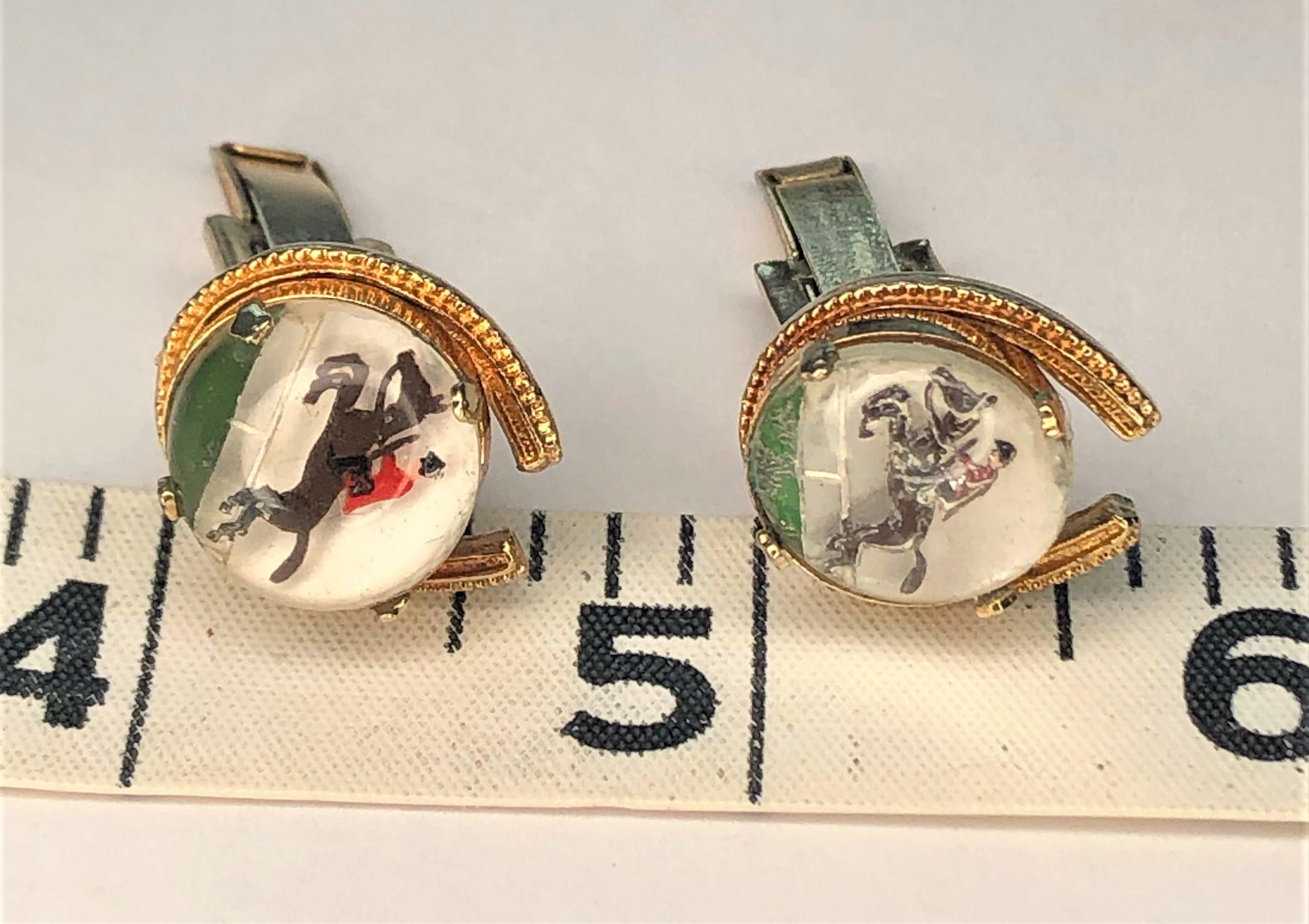 Gold Intaglio Horse Cuff Links 2