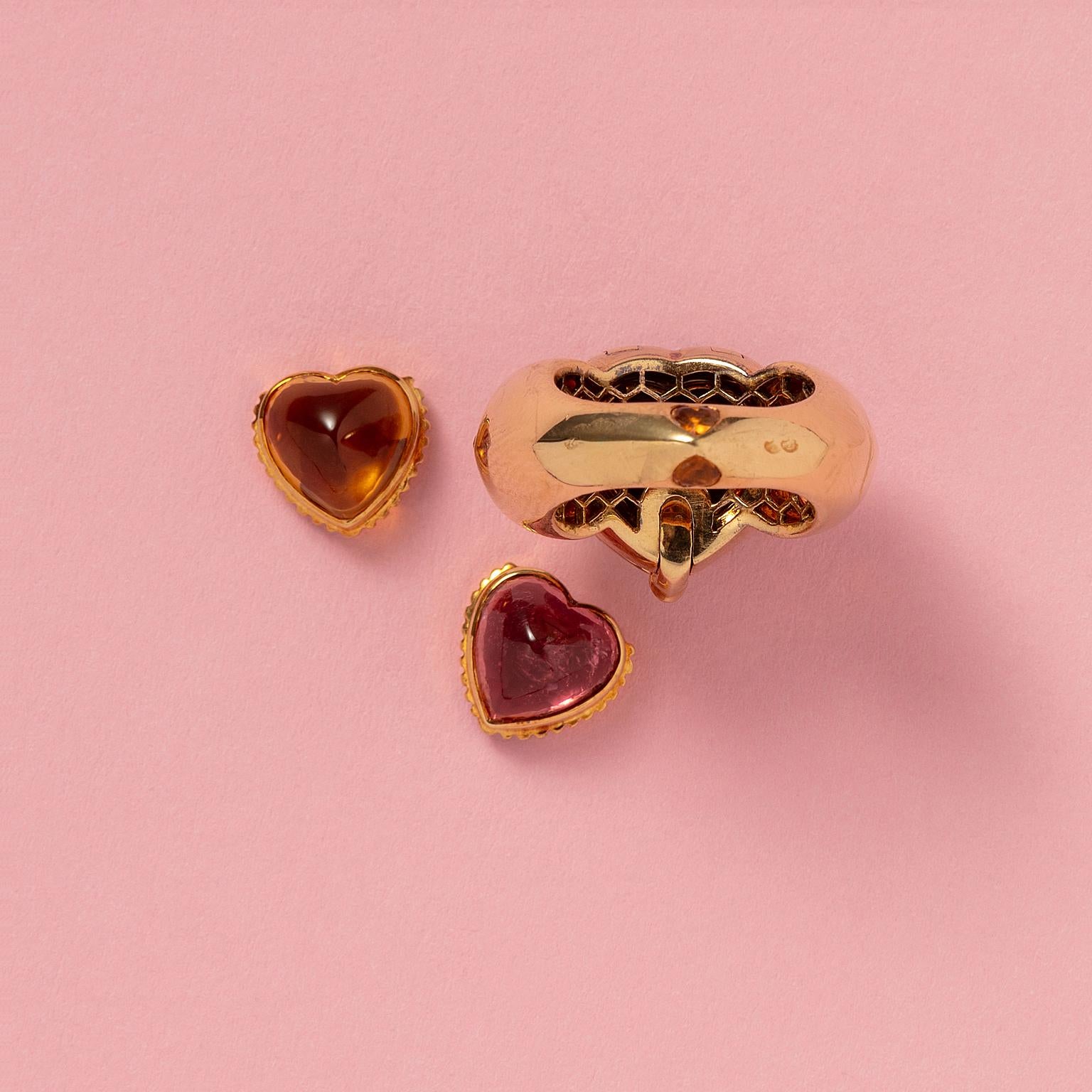Gold Interchangeable French Heart Ring by SImon & Igal 6