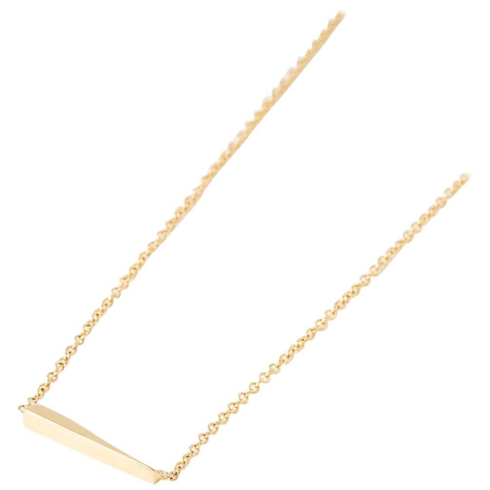 Gold Interval Bar Necklace For Sale