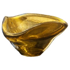 Gold Iridescent Murano Glass Bowl
