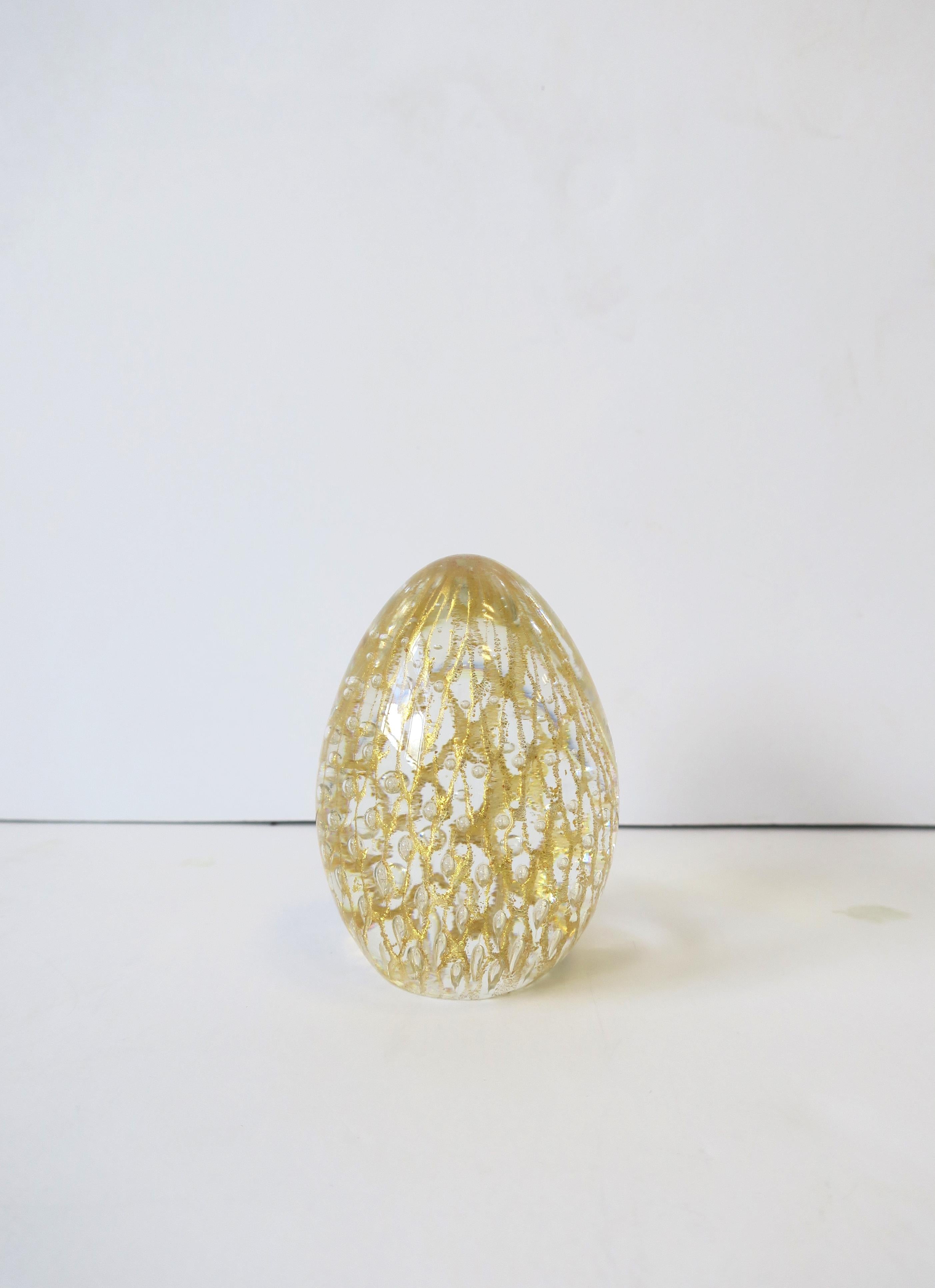 Modern Italian Murano Gold Egg Art Glass Object