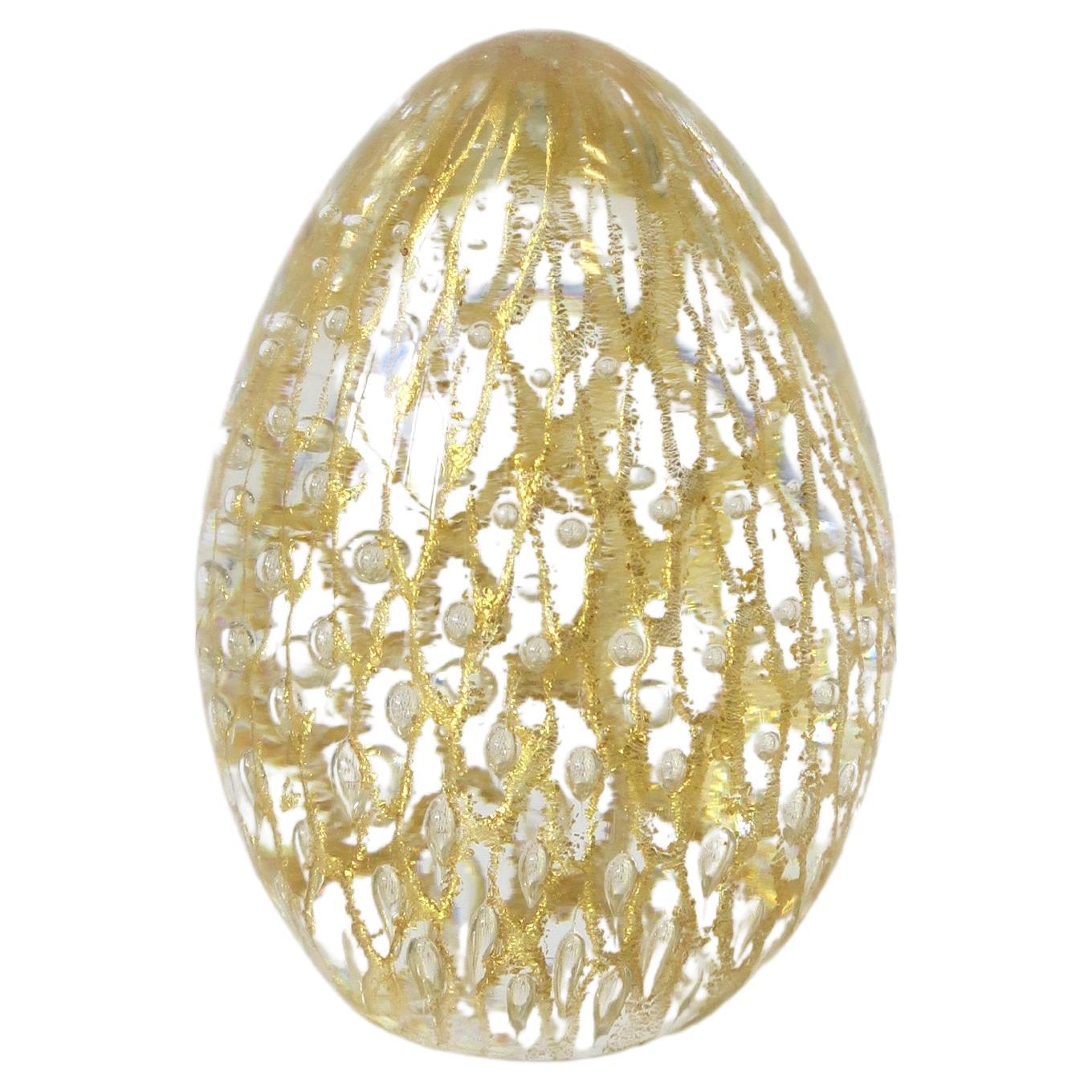 Italian Murano Gold Egg Art Glass Object