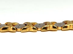 Gold Italian X Screw Link Bracelet Two-Tone 14 Karat