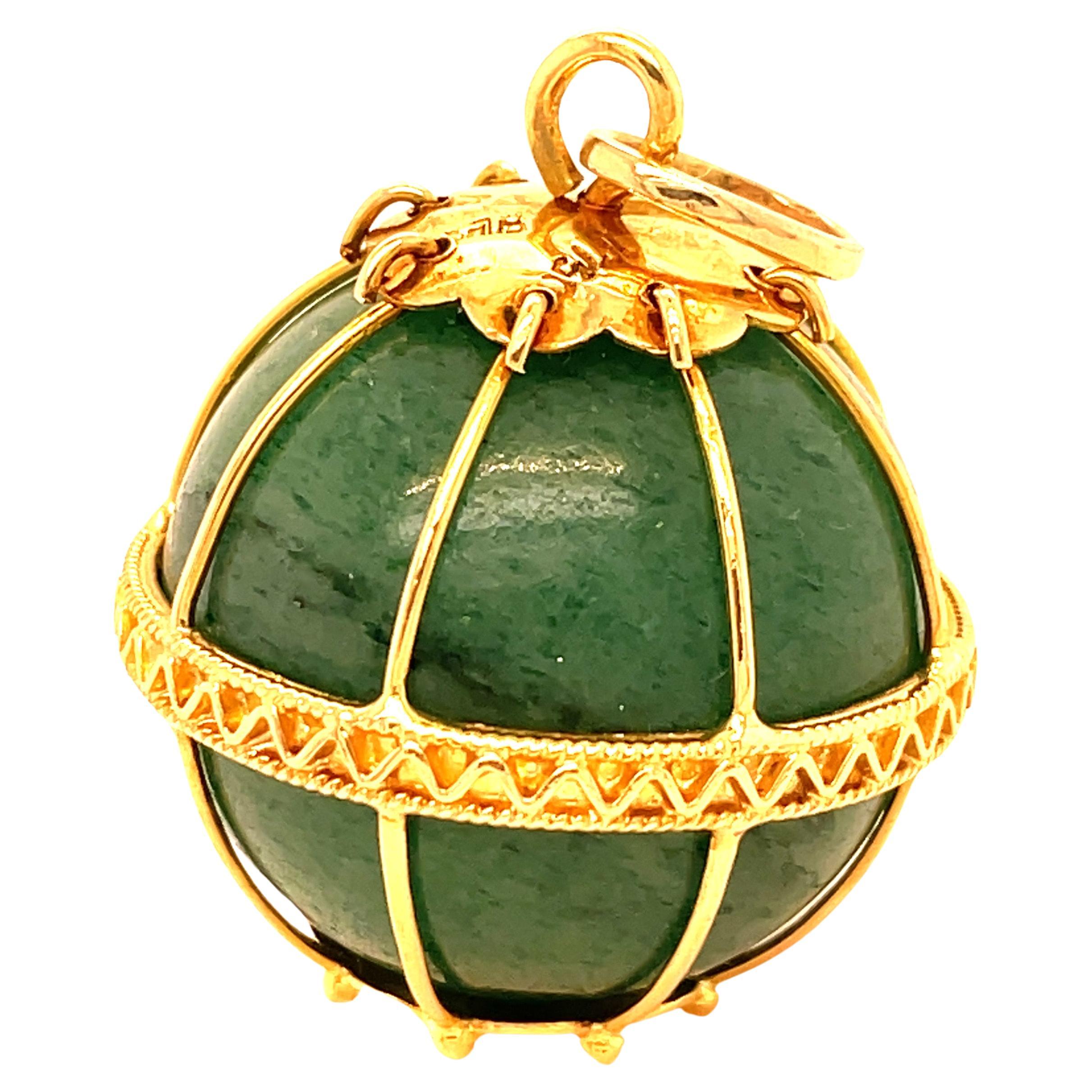 Gold Jadeite Globe For Sale