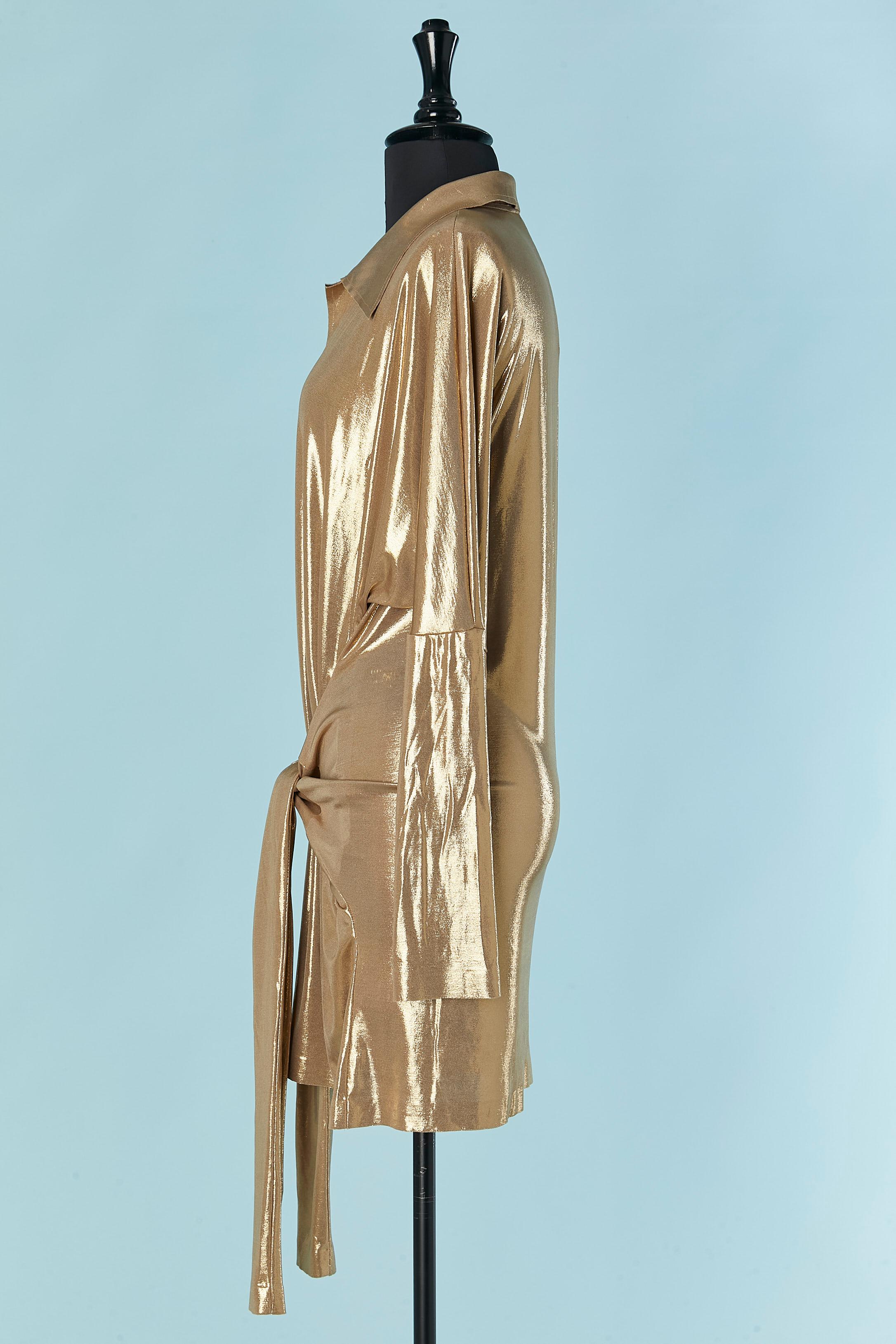 Women's Gold jersey cocktail dress NORMA KAMALI For Sale