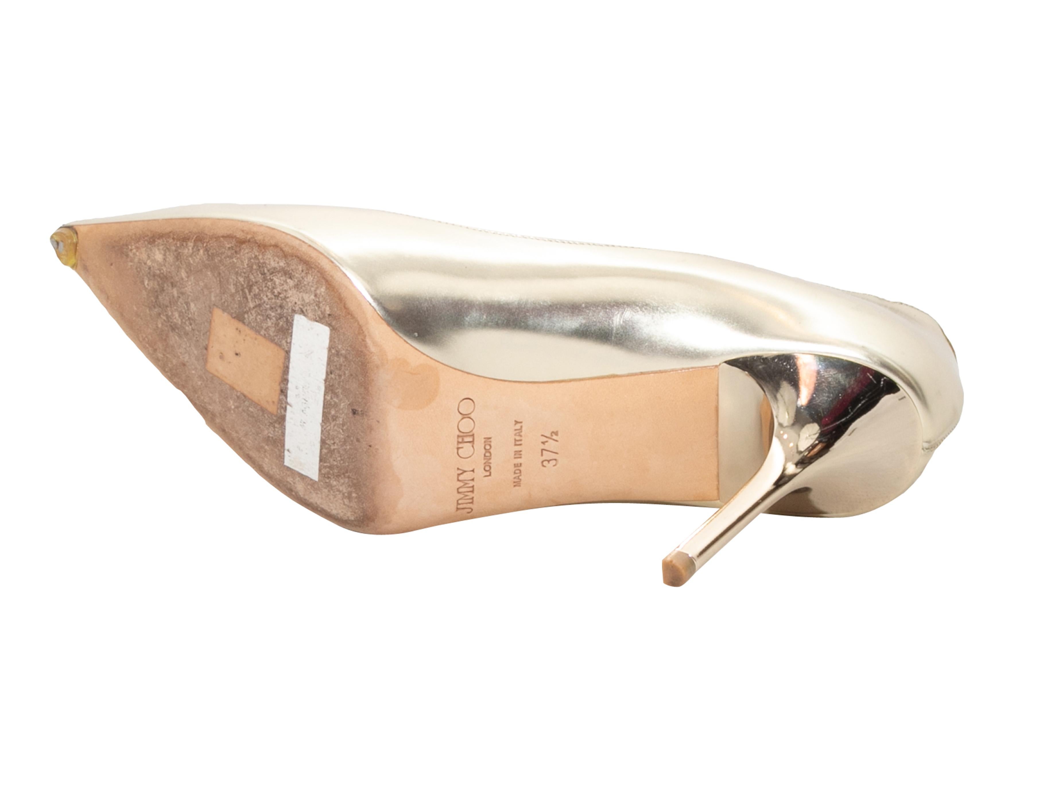  Jimmy Choo escarpins à bout pointu en or anouk métallisé, taille 37,5 Pour femmes 