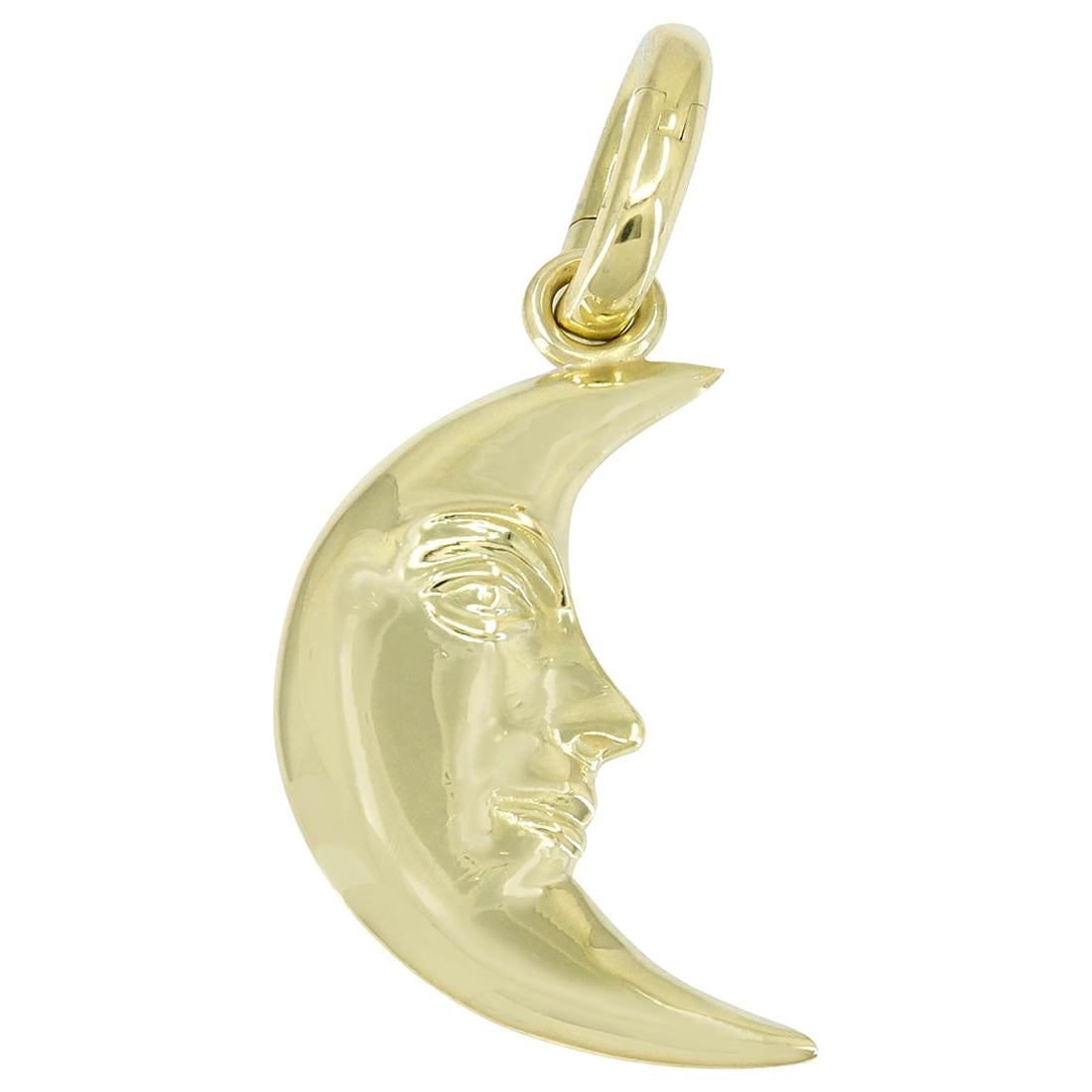 Gold Kieselstein Man in the Moon Pendant