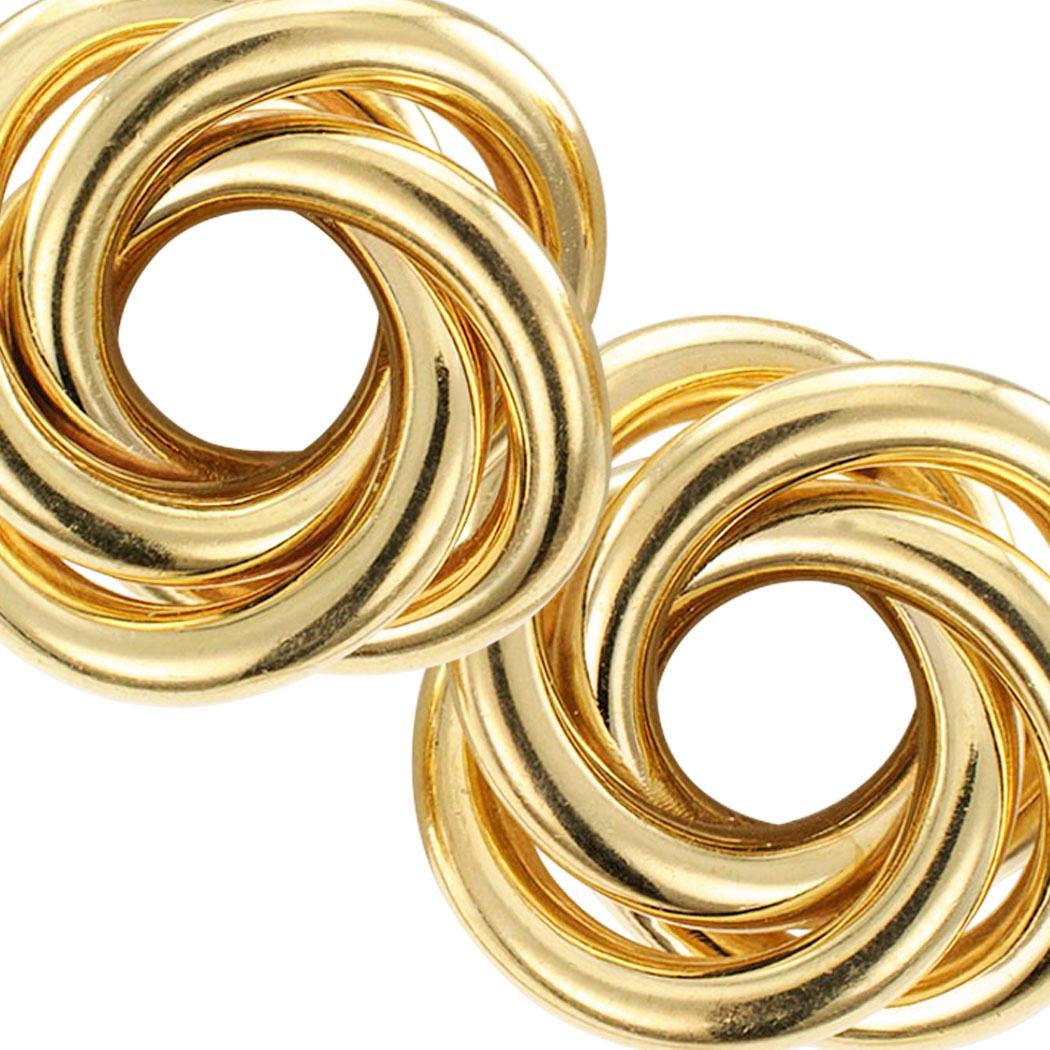 Gold Knot Clip on Earrings In Excellent Condition In Los Angeles, CA