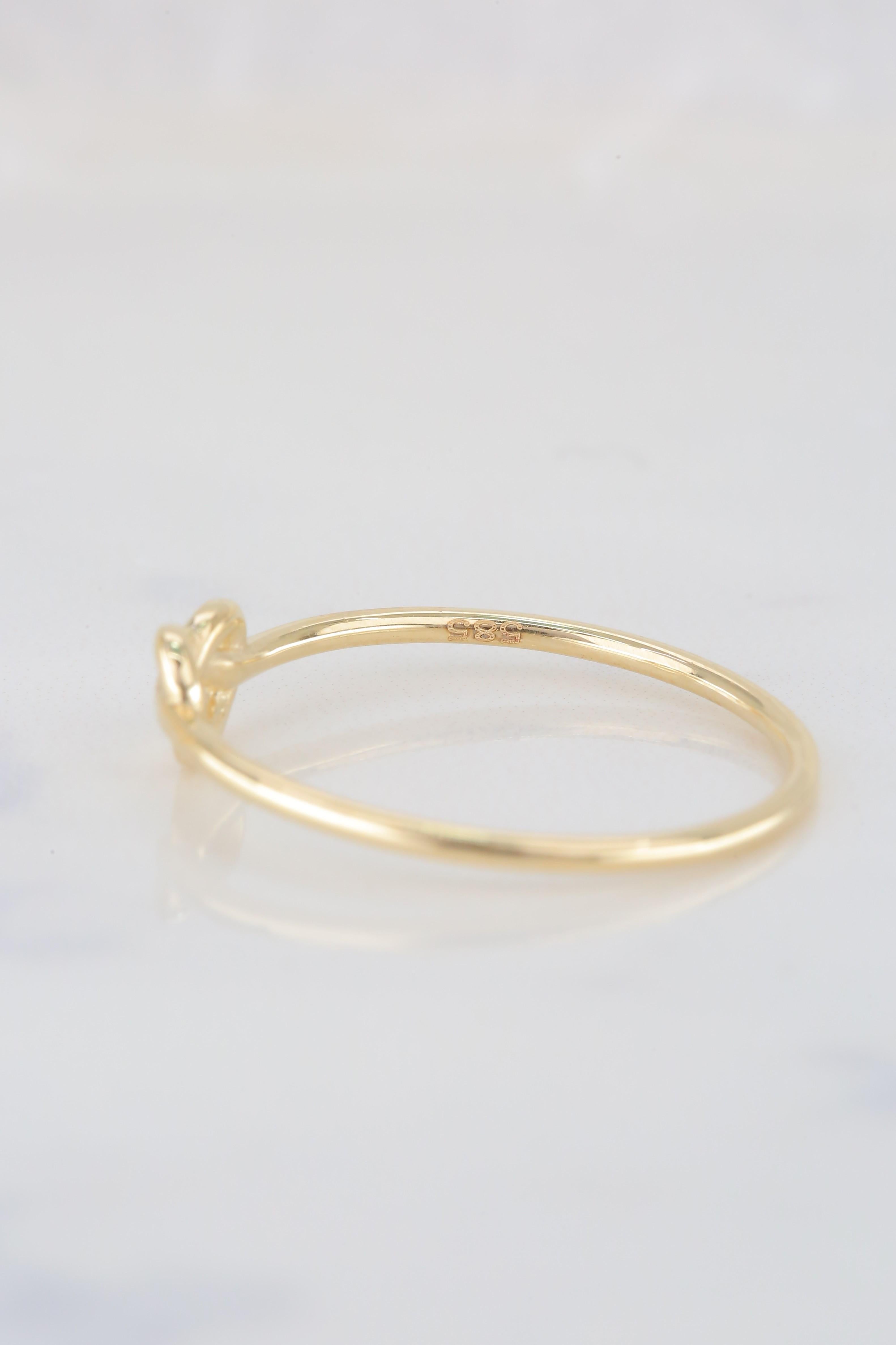 Im Angebot: Ring aus Gold mit Knoten, 14 Karat Massivgold, Dainty Ring, Minimalistischer Stil () 7
