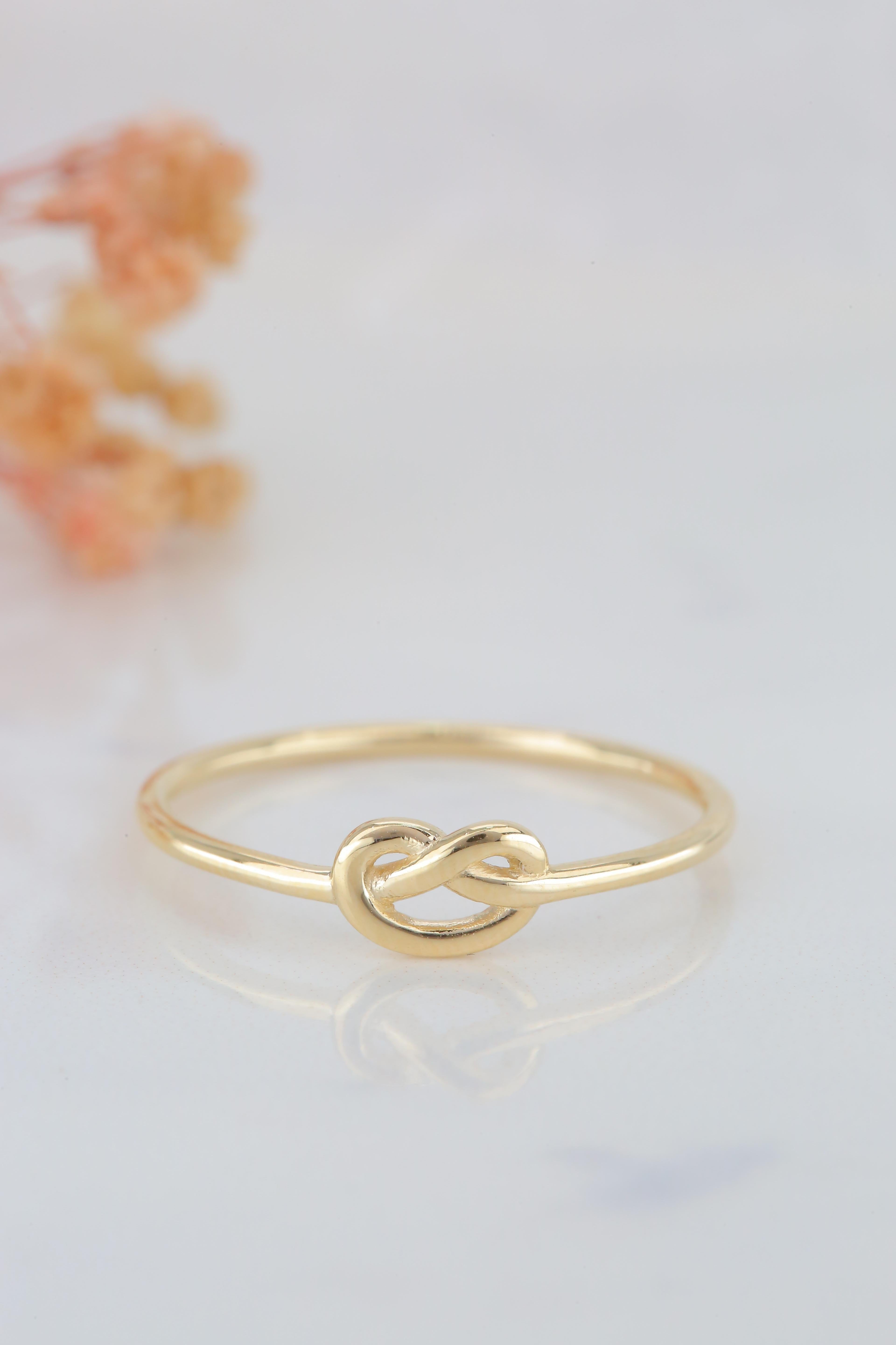 For Sale:  Gold Knot Ring, 14k Solid Gold, Dainty Ring, Minimalist Style Ring, Promise Ring 5