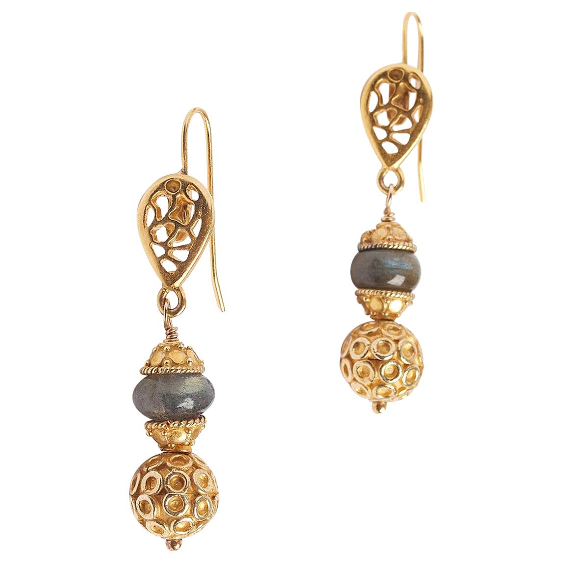 Gold Labradorite Mystic Earrings