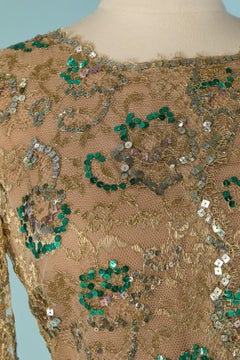 Gold lace cocktail dress with sequin embellishment CHANEL BOUTIQUE