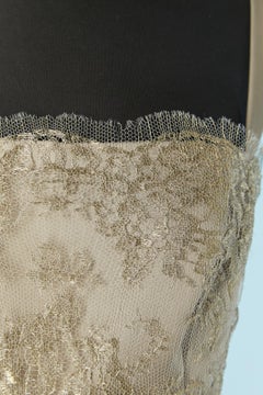 Vestido de cóctel de encaje dorado con lentejuelas ZUHAIR MOURAD