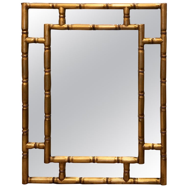 White And Gold Faux Bamboo Mirror Mirror Ideas