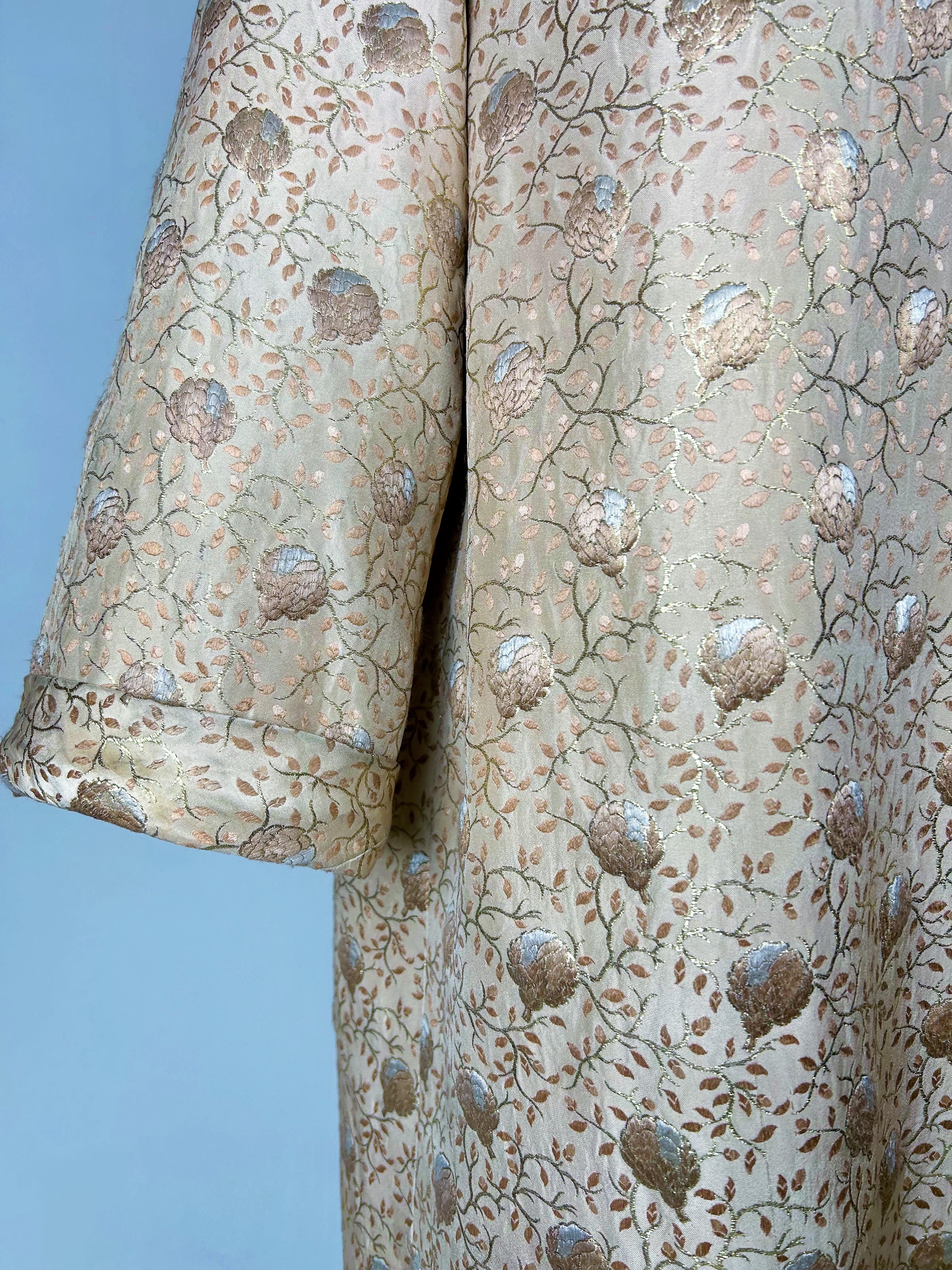 Gold lamé Brocade Evening Coat by Jean Dessès Haute Couture Circa 1955-1960 8