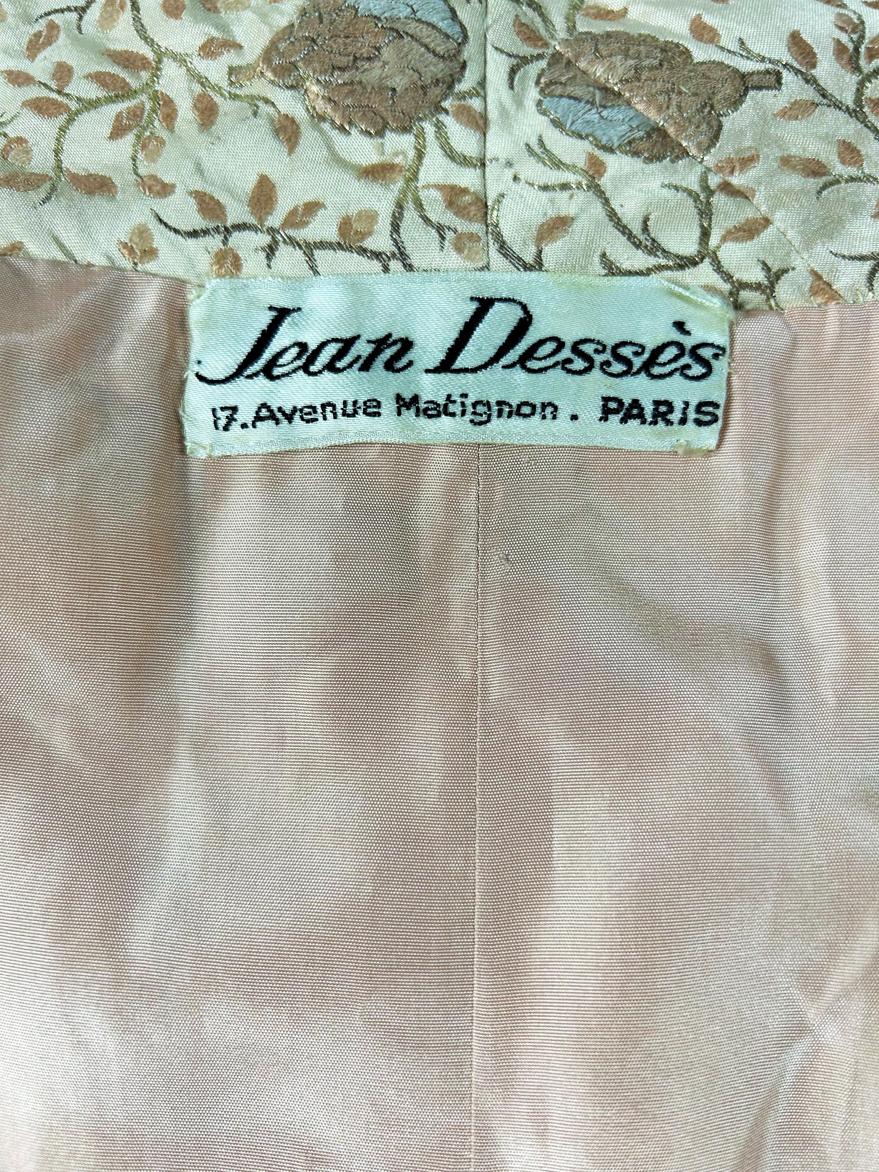 Gold lamé Brocade Evening Coat by Jean Dessès Haute Couture Circa 1955-1960 3