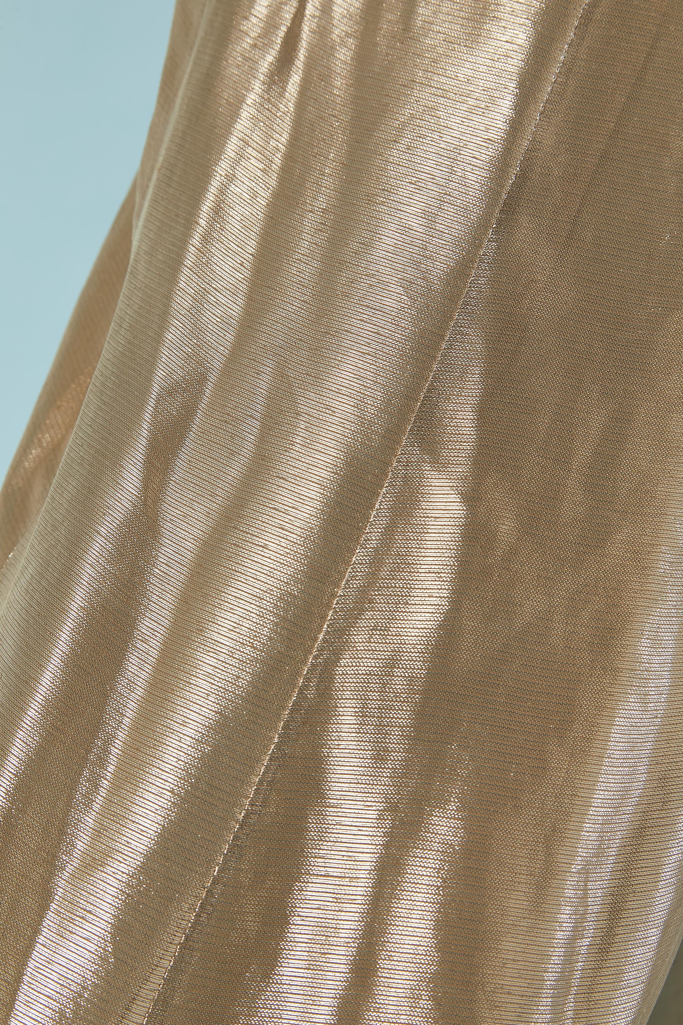 Gold lamé bustier evening dress with bow John Galliano for Christian Dior 2