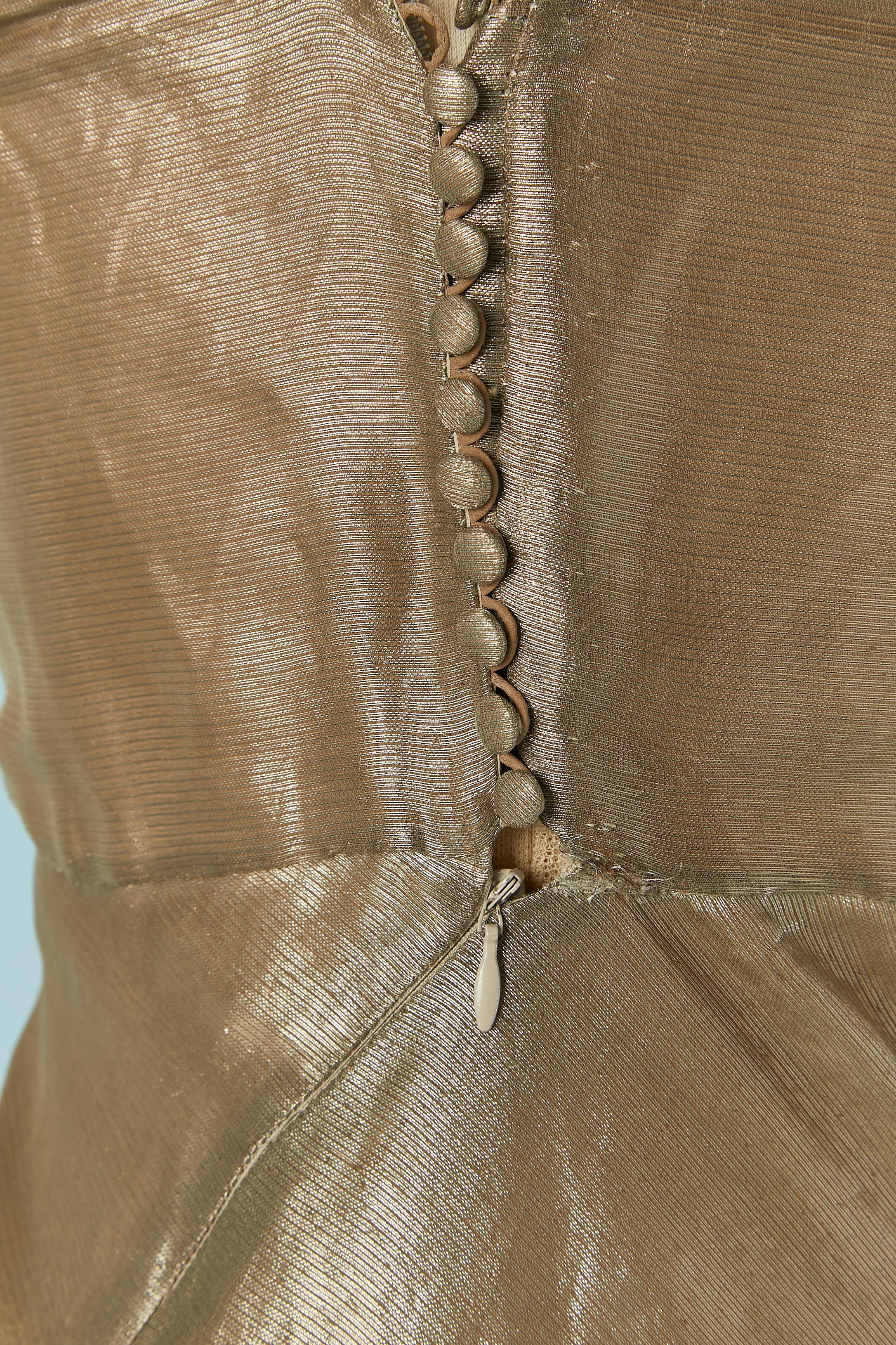 Gold lamé bustier evening dress with bow John Galliano for Christian Dior 5