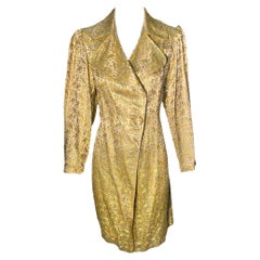 Gold Lame Coat W/Woven Parrot Motif, 1930s