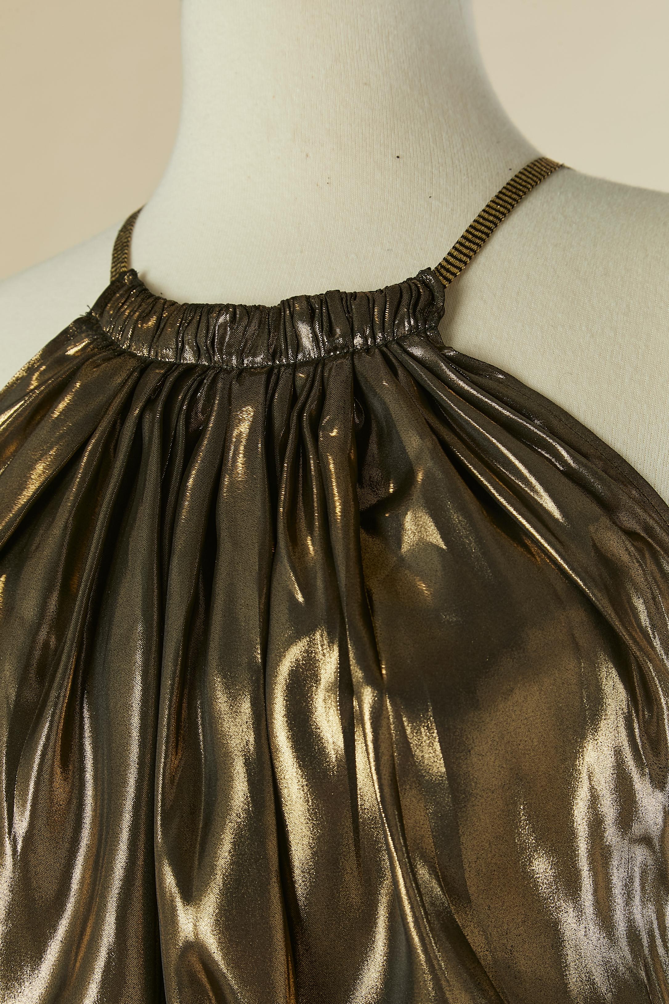Noir Robe du soir en lamé or Just Cavalli en vente