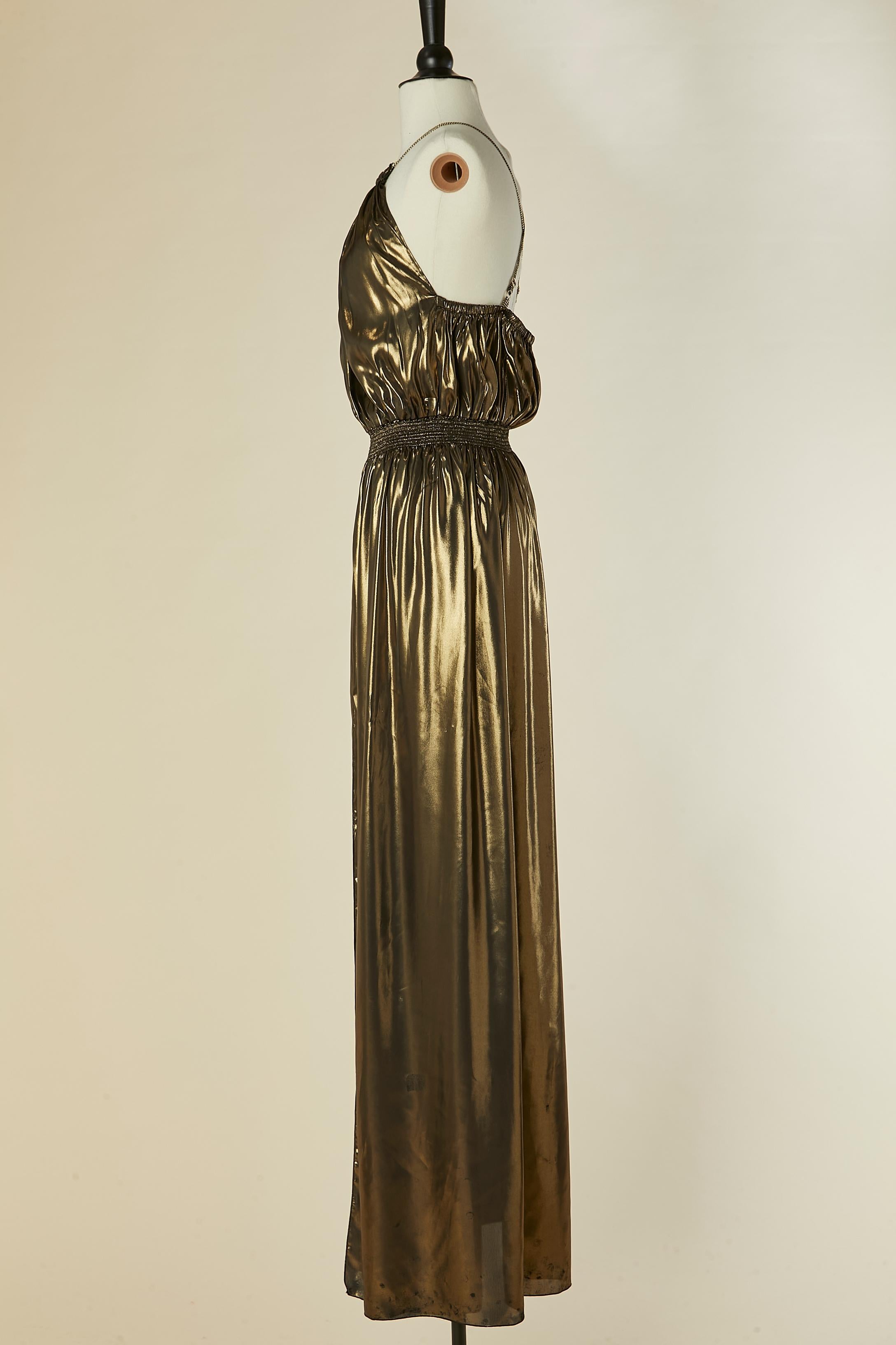 Robe du soir en lamé or Just Cavalli en vente 1