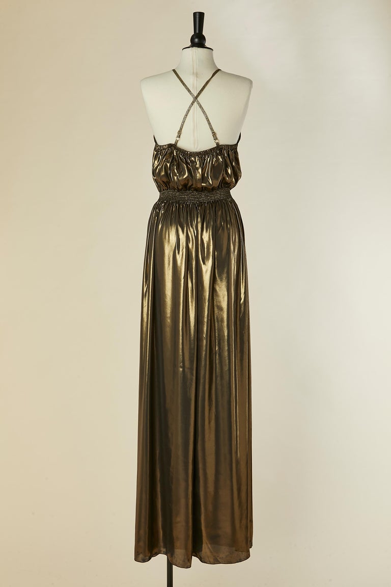 Gold lam evening dress JUST CAVALLI Gold lam evening dress JUST CAVALLI