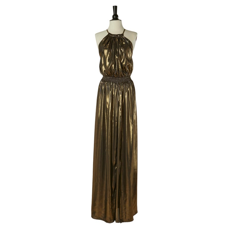 Gold lam evening dress JUST CAVALLI