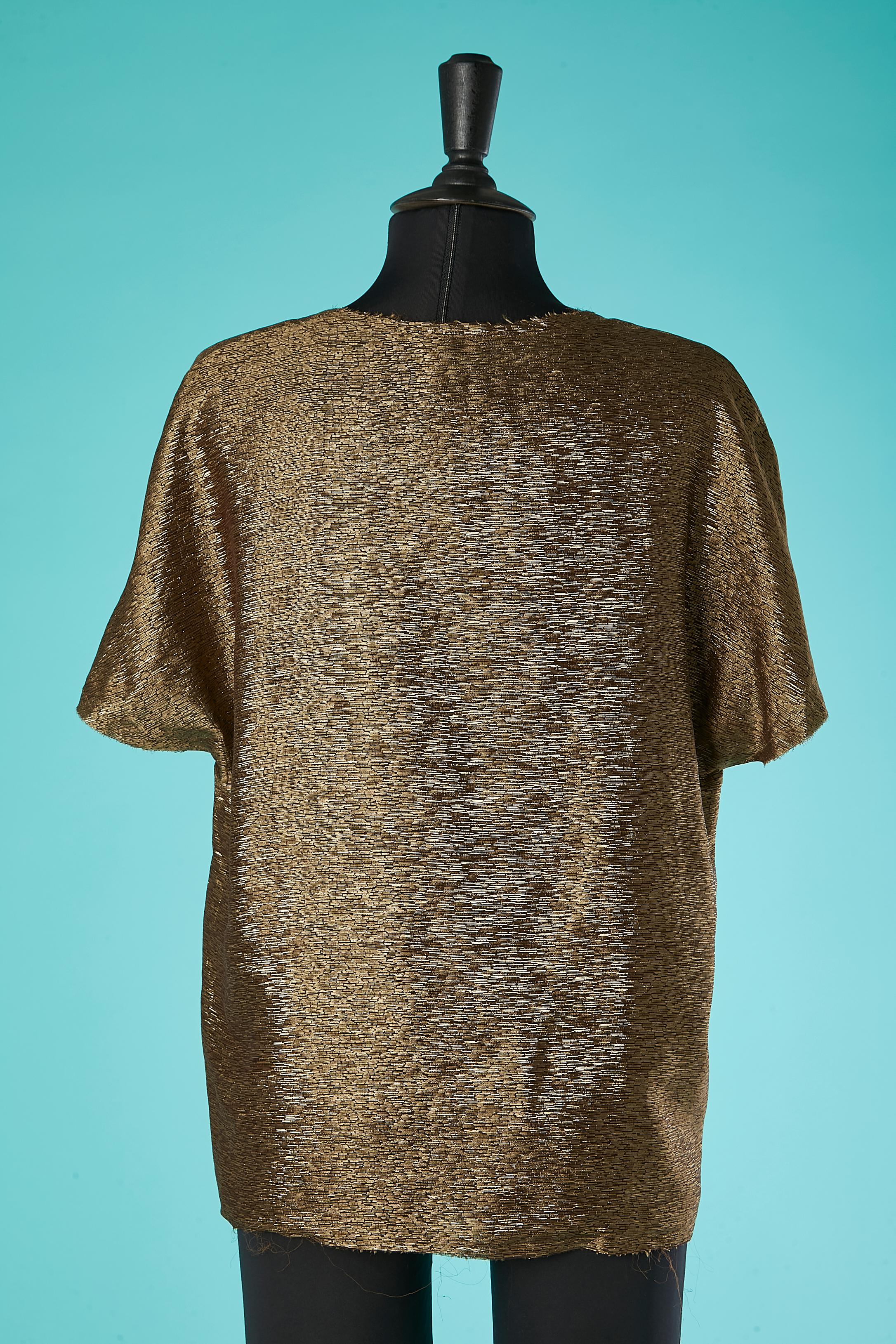 Gold lamé evening top Lanvin by Alber Elbaz Winter 2011  For Sale 1