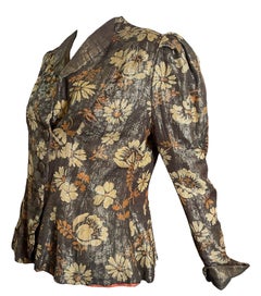 Gold Lame Floral Evening Jacket, 1930s