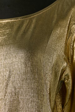 Gold lamé long sleeve top SAINT LAURENT RIVE GAUCHE