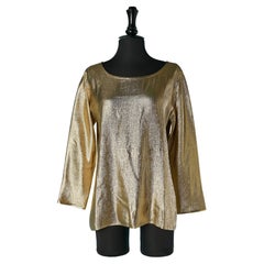 Gold lamé long sleeve top SAINT LAURENT RIVE GAUCHE