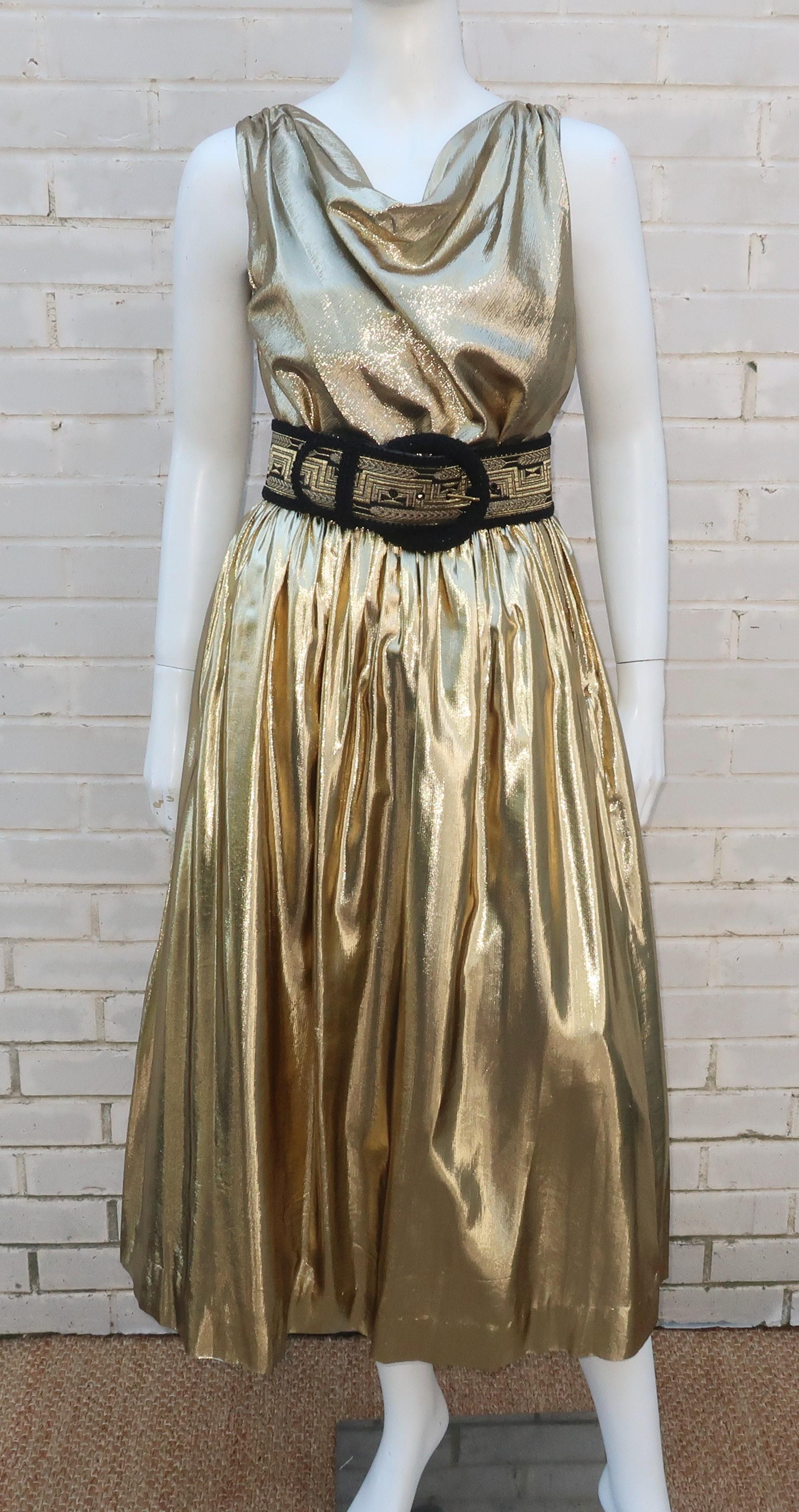 Gold Lamé Partique NY Disco Skirt With Netting, 1970’s 2
