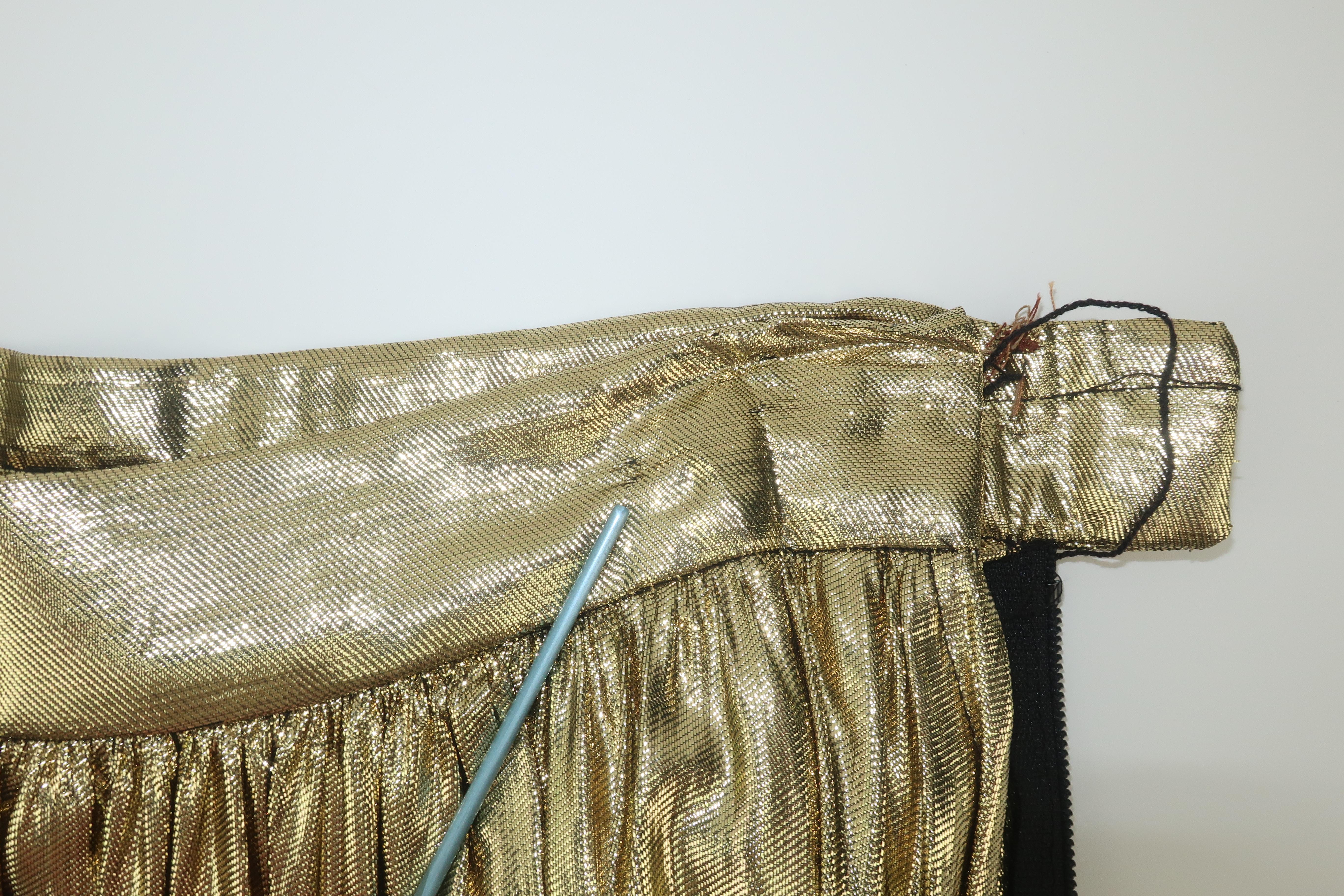 Gold Lamé Partique NY Disco Skirt With Netting, 1970’s 3