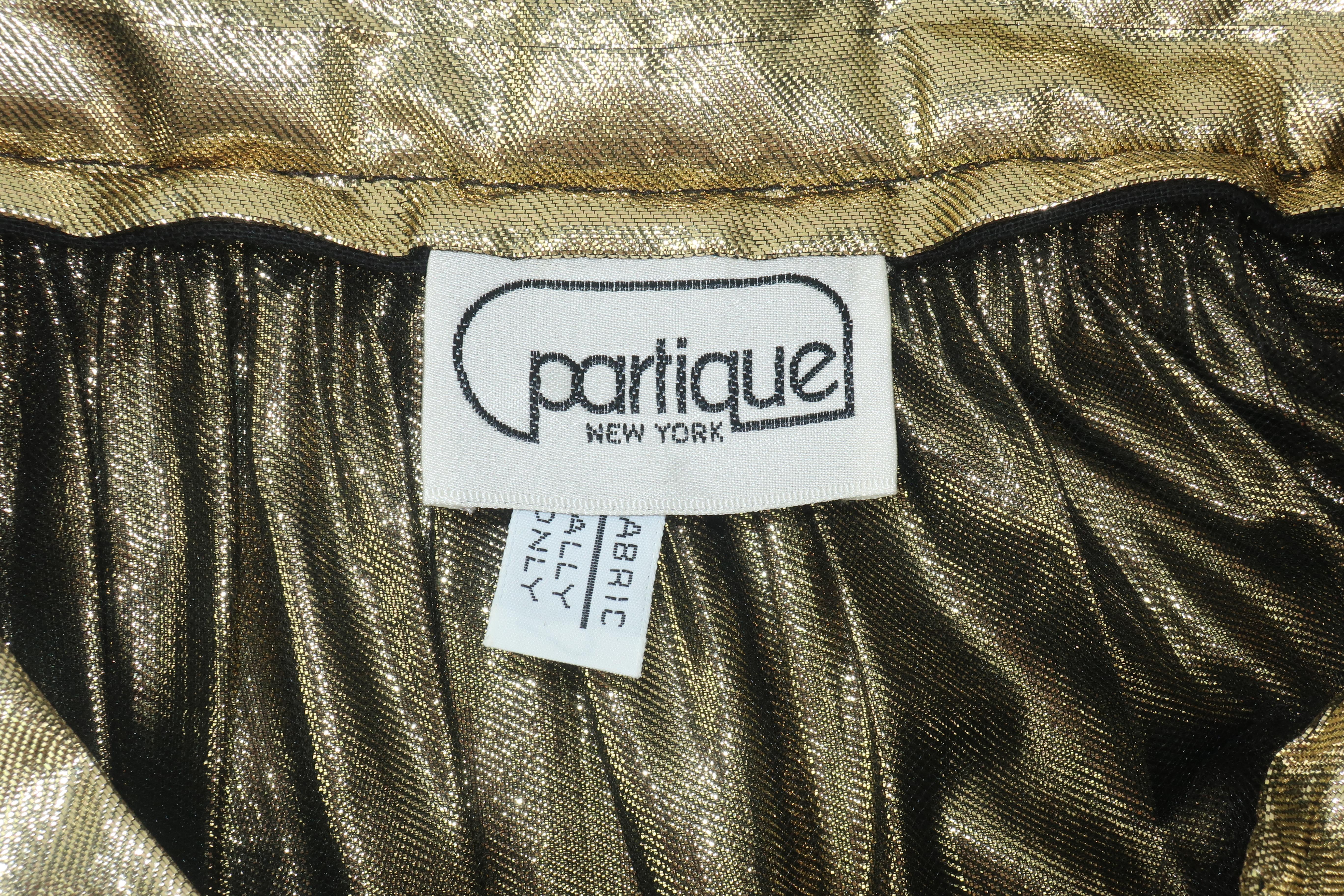 Women's Gold Lamé Partique NY Disco Skirt With Netting, 1970’s