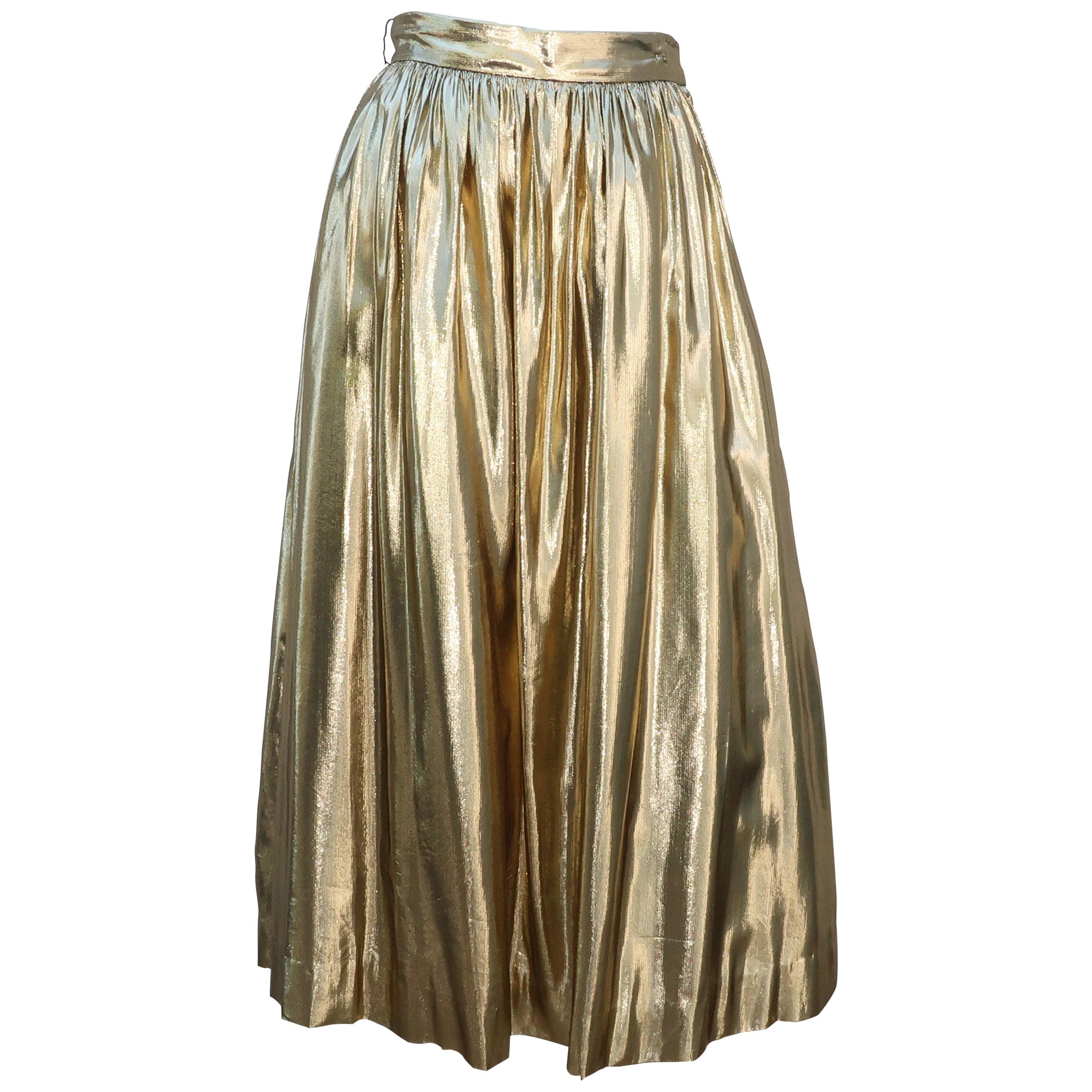 Gold Lamé Partique NY Disco Skirt With Netting, 1970’s