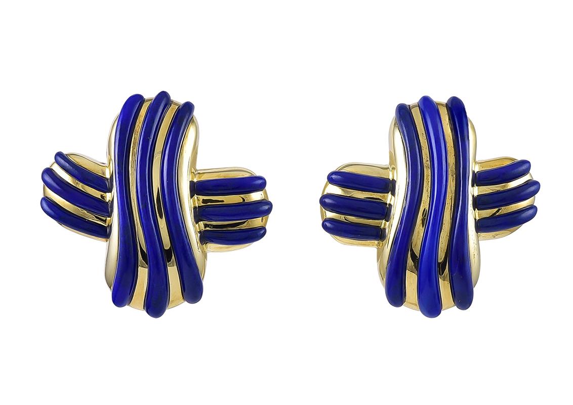 Women's Angela Cummings Gold Lapis Earrings