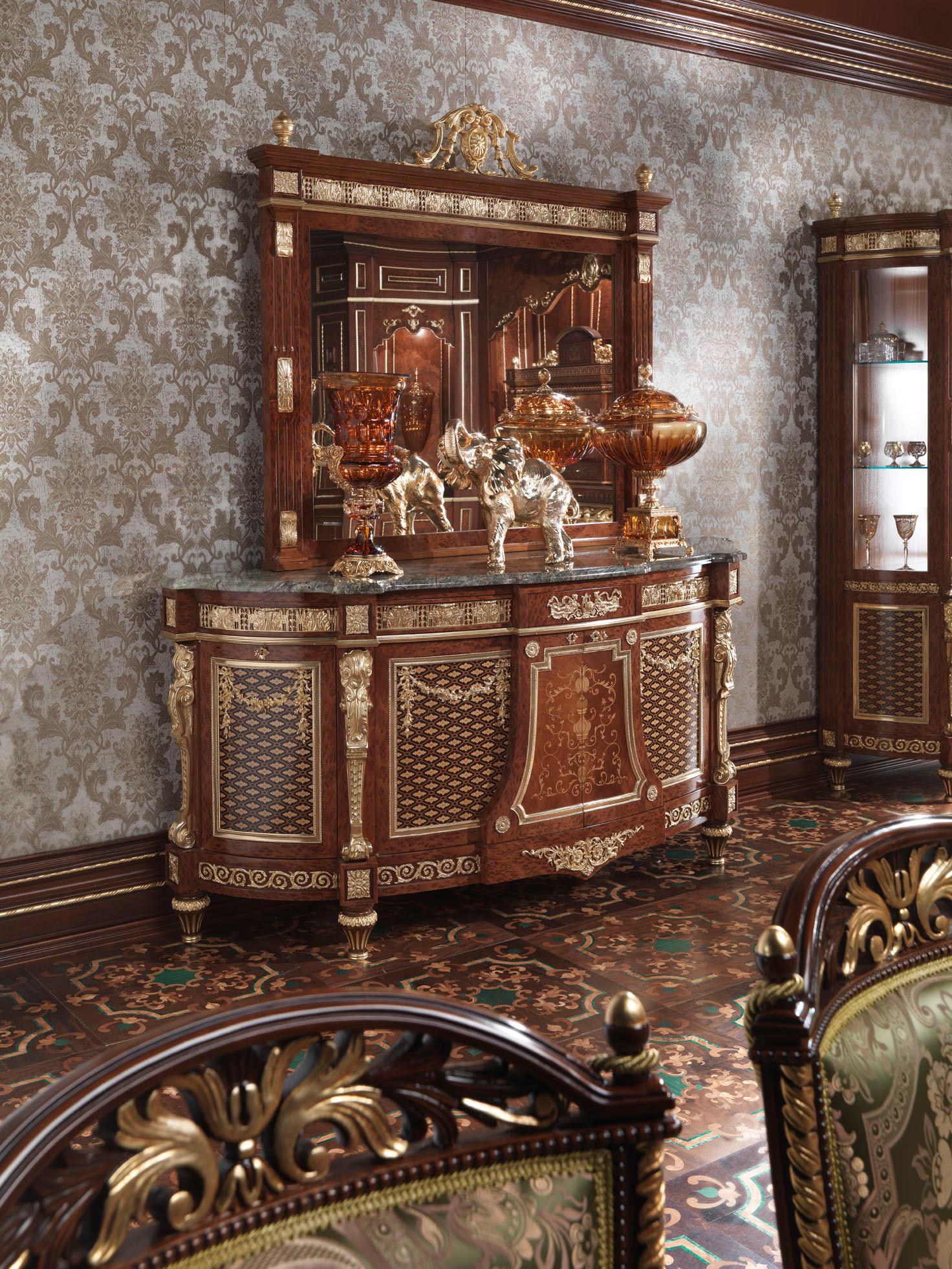 Sideboard mit Blattgold und Radica-Intarsien von Modenese Interiors (Gemalt) im Angebot