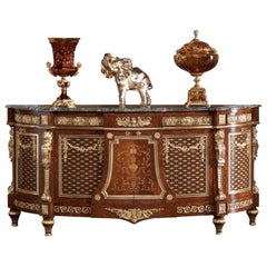 Credenza con intarsi in foglia d'oro e radica di Modenese Interiors