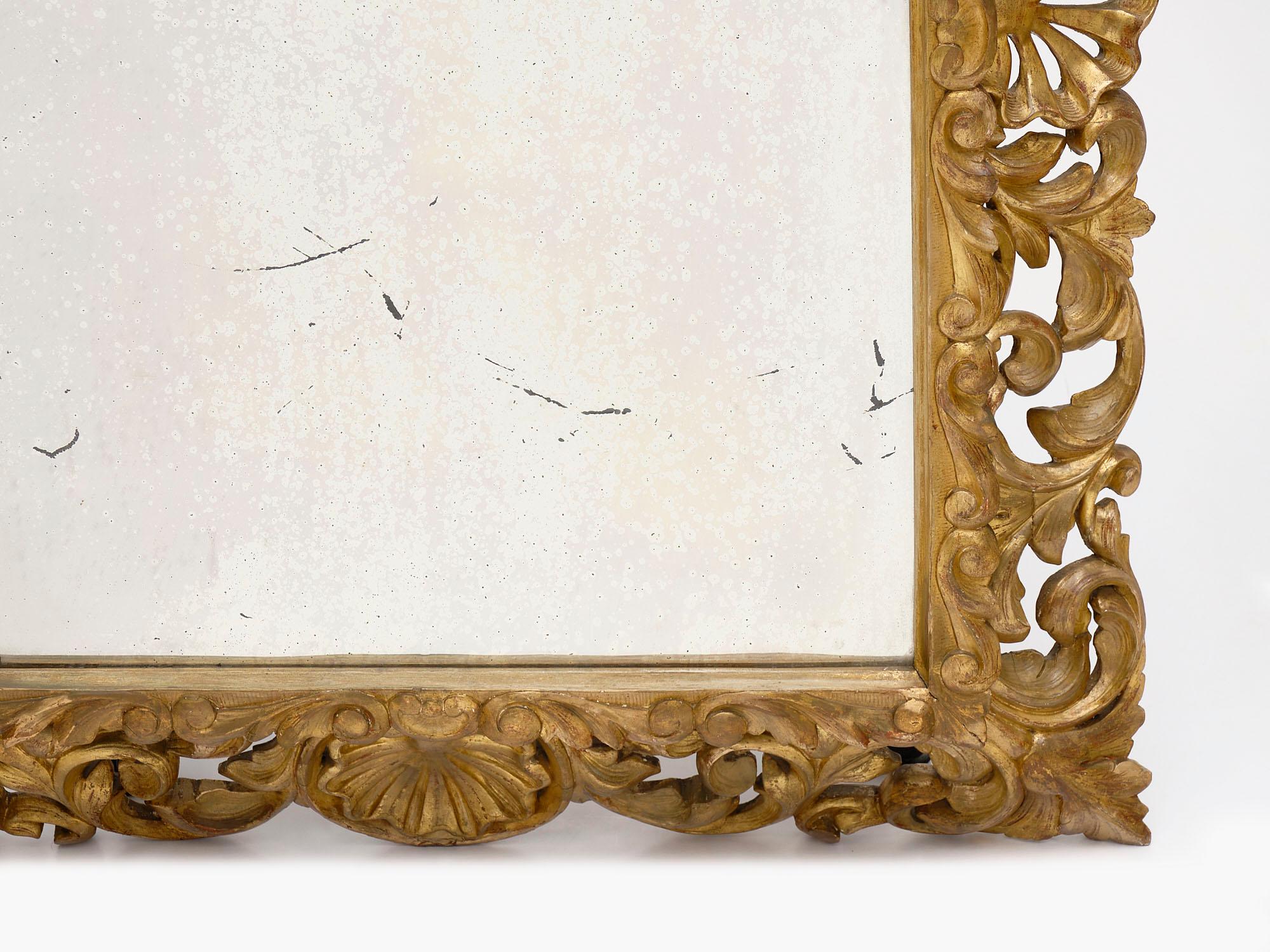 Late 19th Century Gold Leaf Antique French Mirror