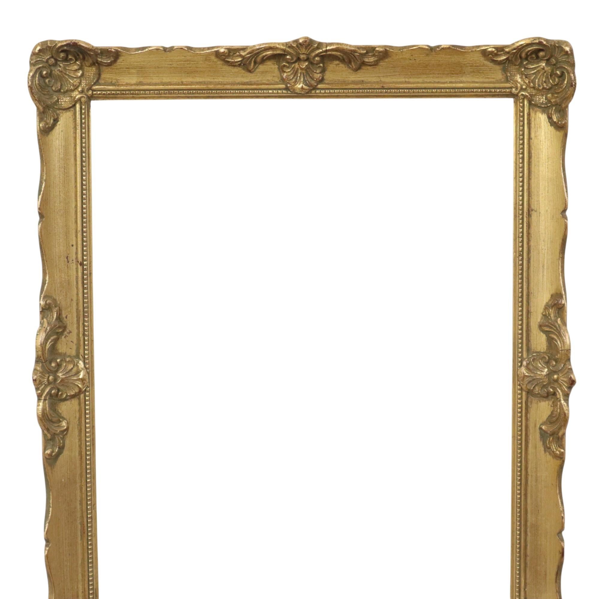 Belgian Gold Leaf Baroque Style Frame Classic Gilded Frame 43x34cm For Sale