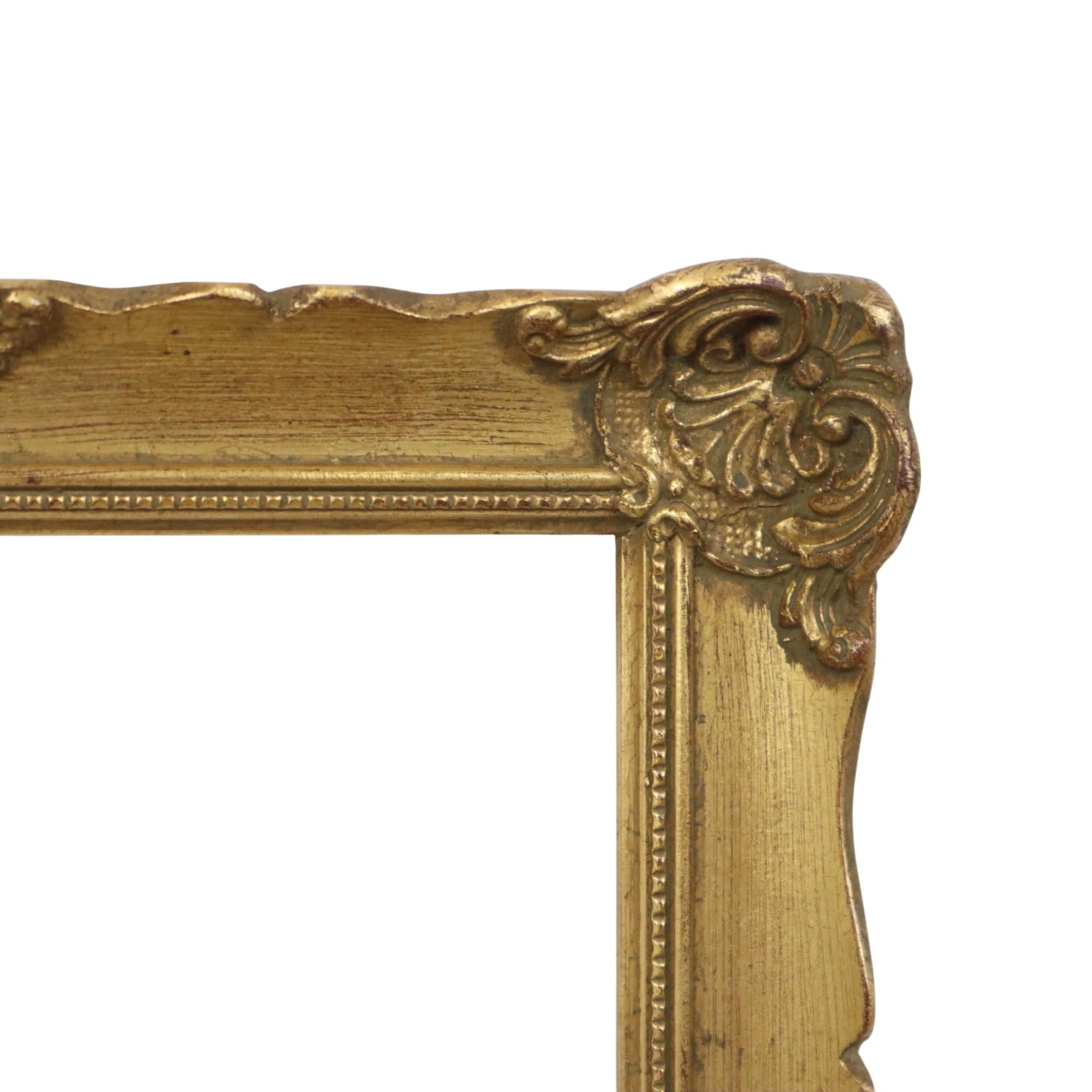 Early 20th Century Gold Leaf Baroque Style Frame Classic Gilded Frame 43x34cm For Sale