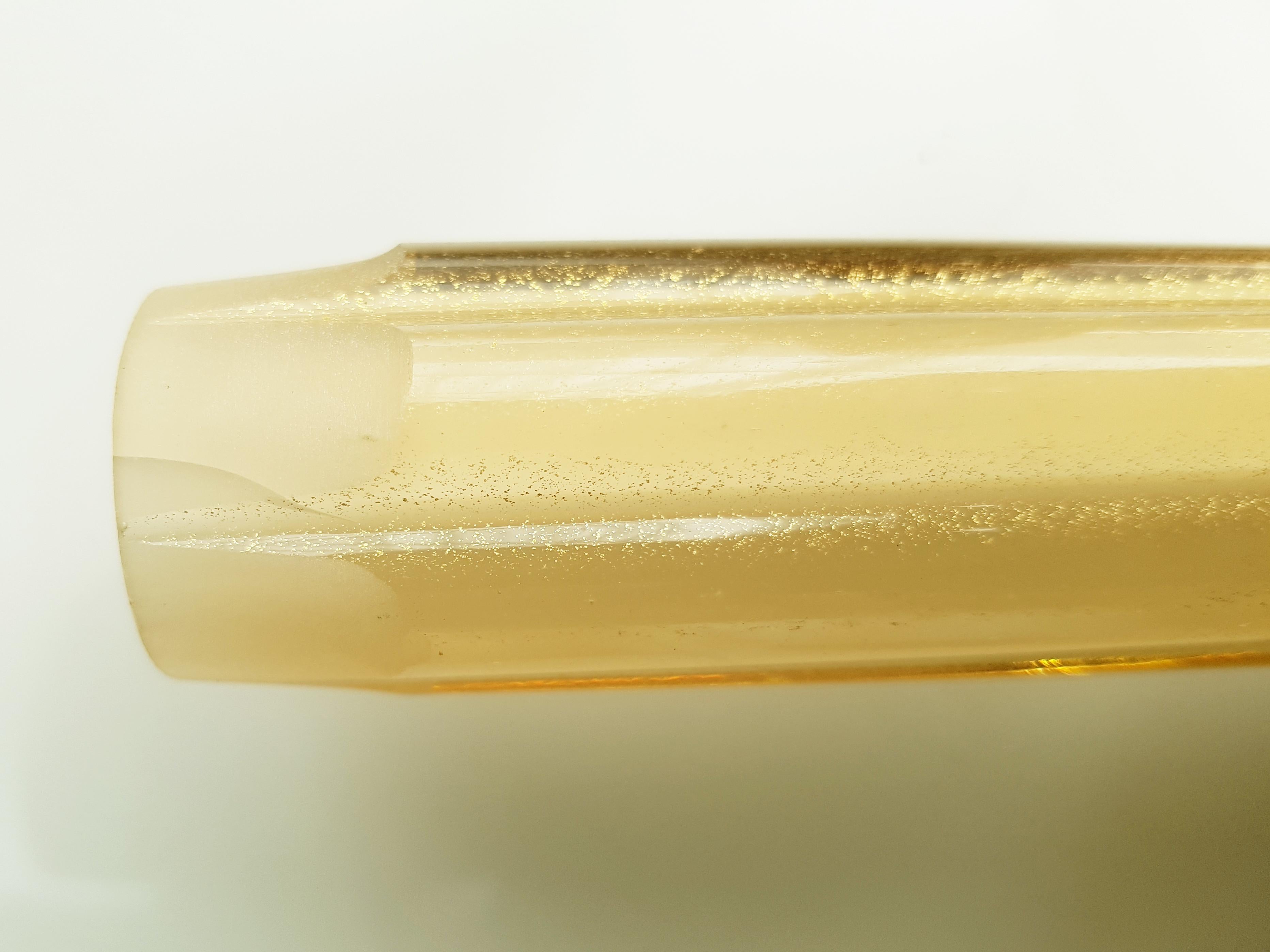Gold Leaf, Beige Murano Glass & Brass 1933 Chandelier by Venini 12