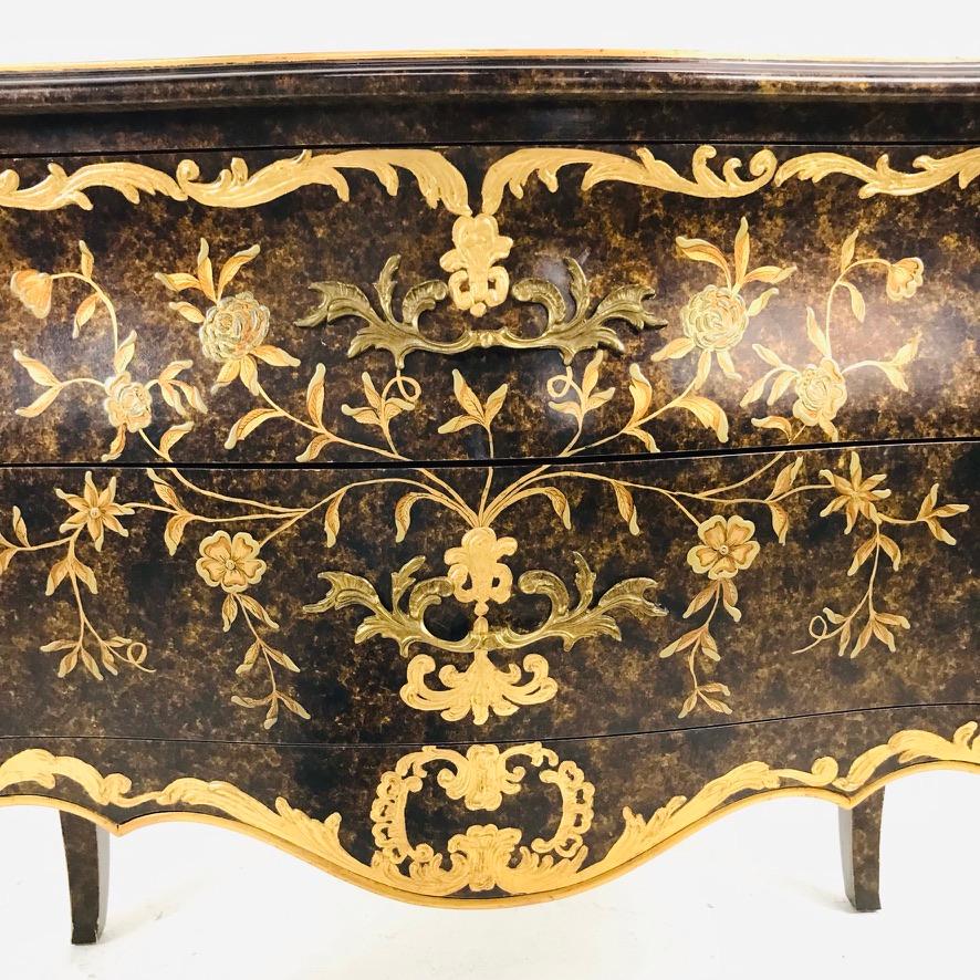 Gold Leaf Chest / Commode by John Widdicomb In Good Condition For Sale In Dallas, TX