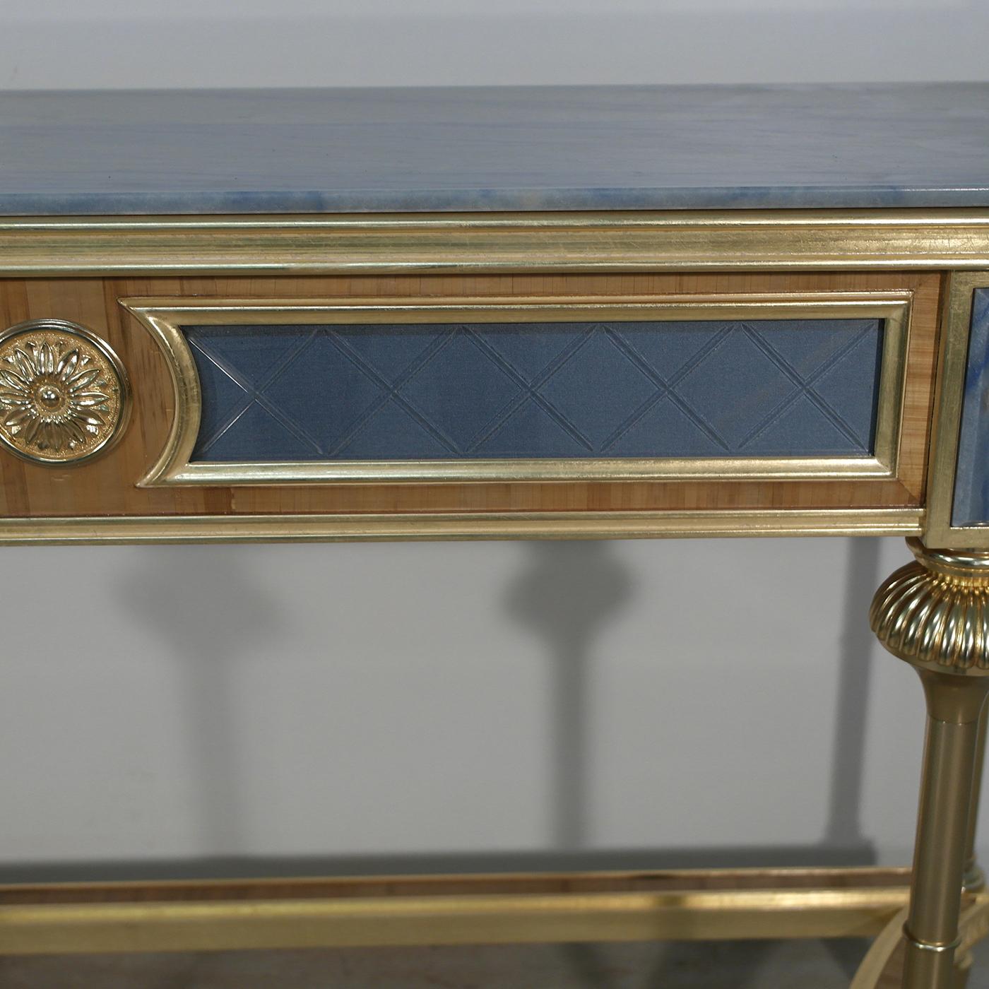 Modern Gold Leaf Console Table For Sale