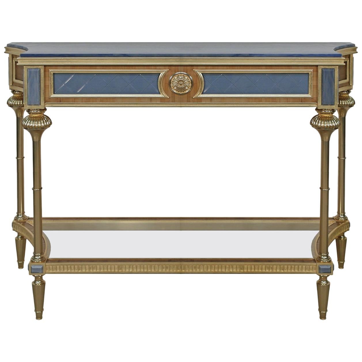 Table console à feuilles d'or en vente