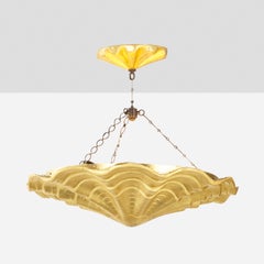 Gold Leaf Coquille Chandelier After Tony Duquette by Remains Lighting