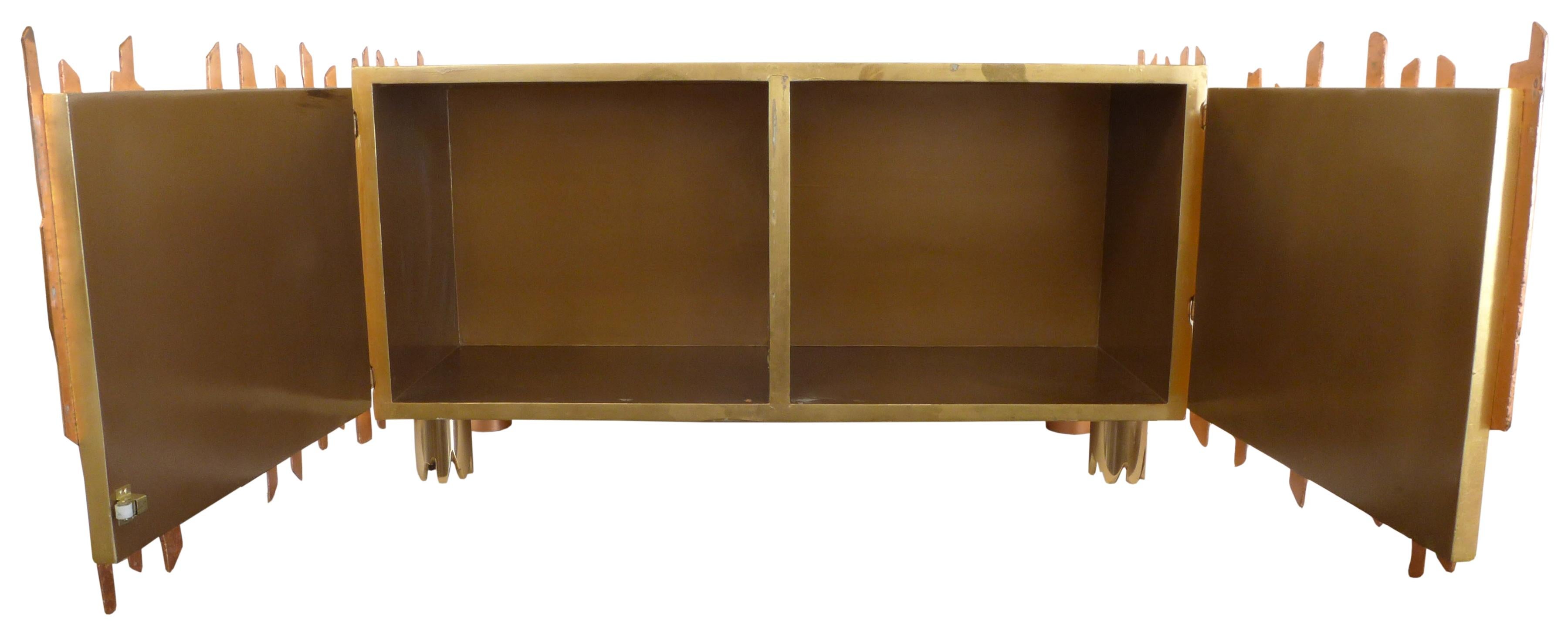 Late 20th Century Gold-Leaf Credenza by Pedro Baez, Mexico City For Sale