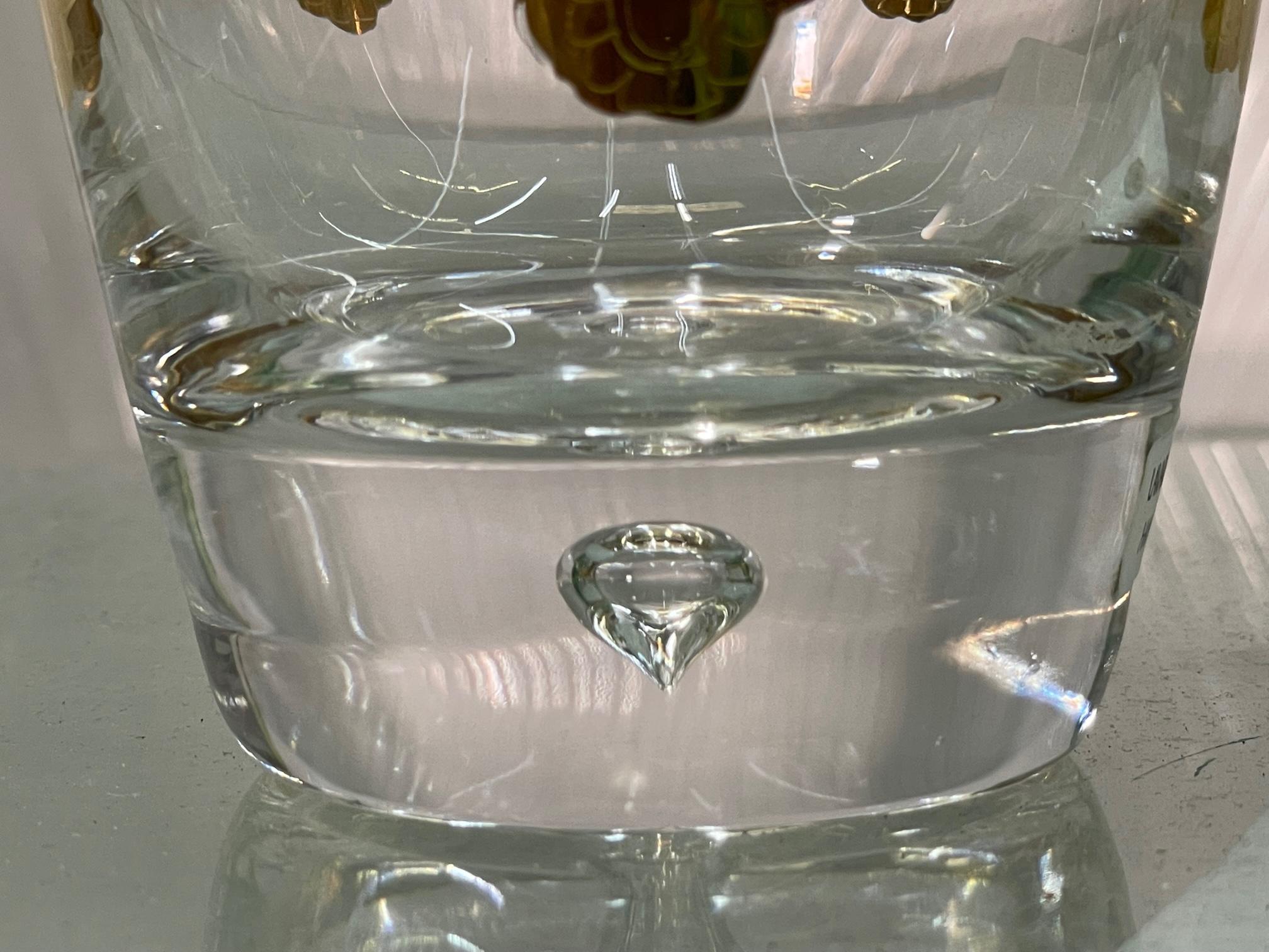 Blattgold-Kristall-Bargeschirrgläser von Creart aus Italien (20. Jahrhundert) im Angebot