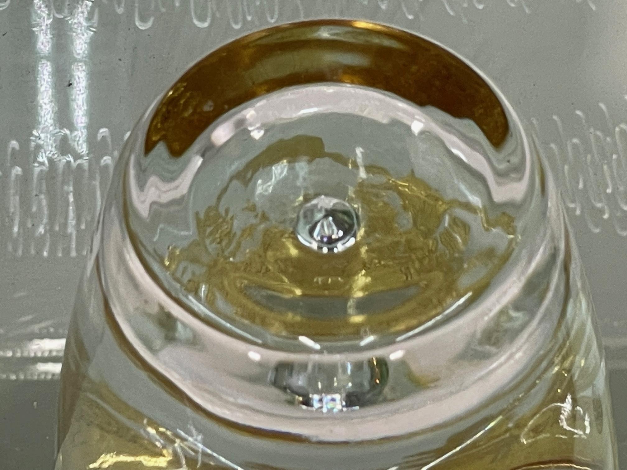 Cristal Verres de bar en cristal à feuilles d'or par Creart of Italy en vente