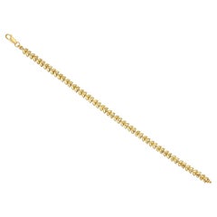 Gold Leaf Design Bracelet with Diamond Cuts 14k Yellow Gold